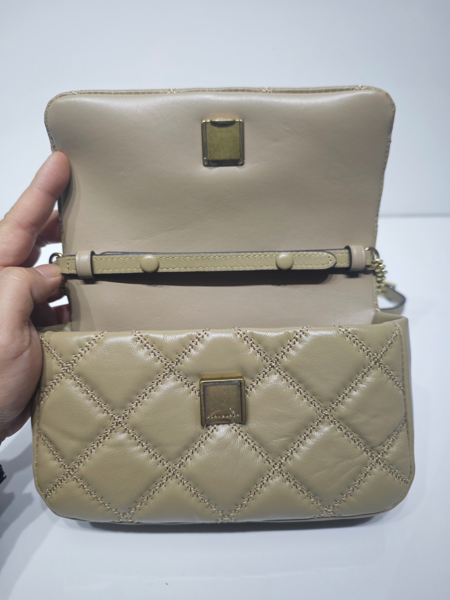 Tory Burch TB 新款willa全皮杏色 了