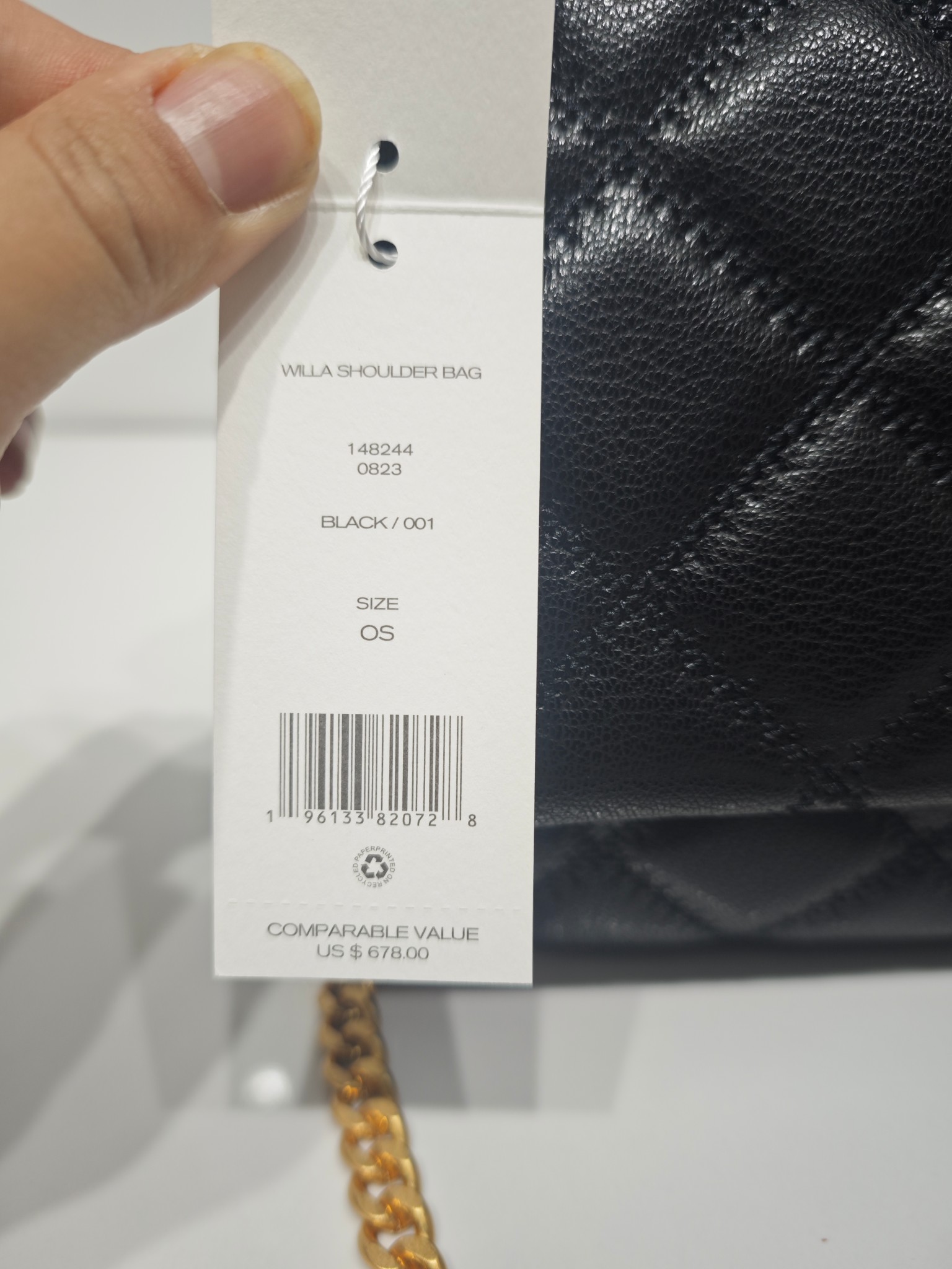 Tory Burch Willa系列大号黑色链条包