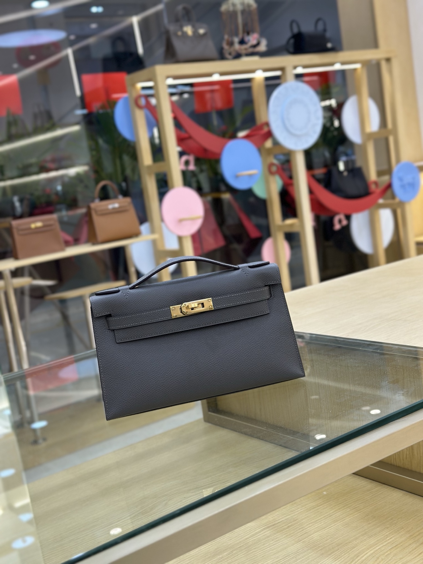 NO:698099,Fully hand-sewn wax thread first generation Mini Kelly 22cm clutch/evening bag esom leather pewter gray gold buckle, Hermes, Hermes, Hermes,19860909全手缝蜡线一代Mini Kelly 22cm 手包/晚宴包 esom皮 锡器灰金扣,爱马仕,hermes,Hermes,,Bag