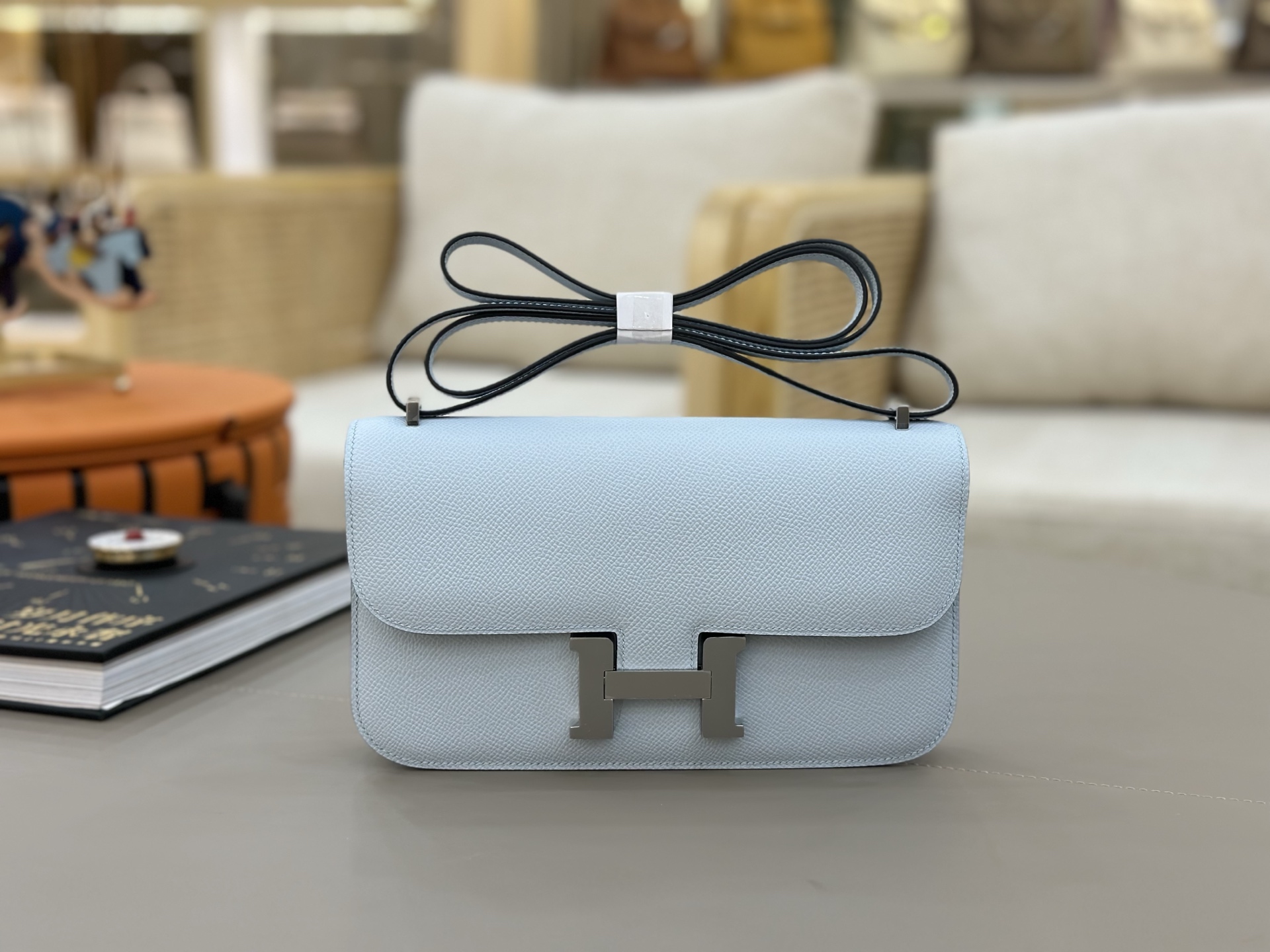 Hermes Style Blue Leather Bag Lookbook Reference image 1