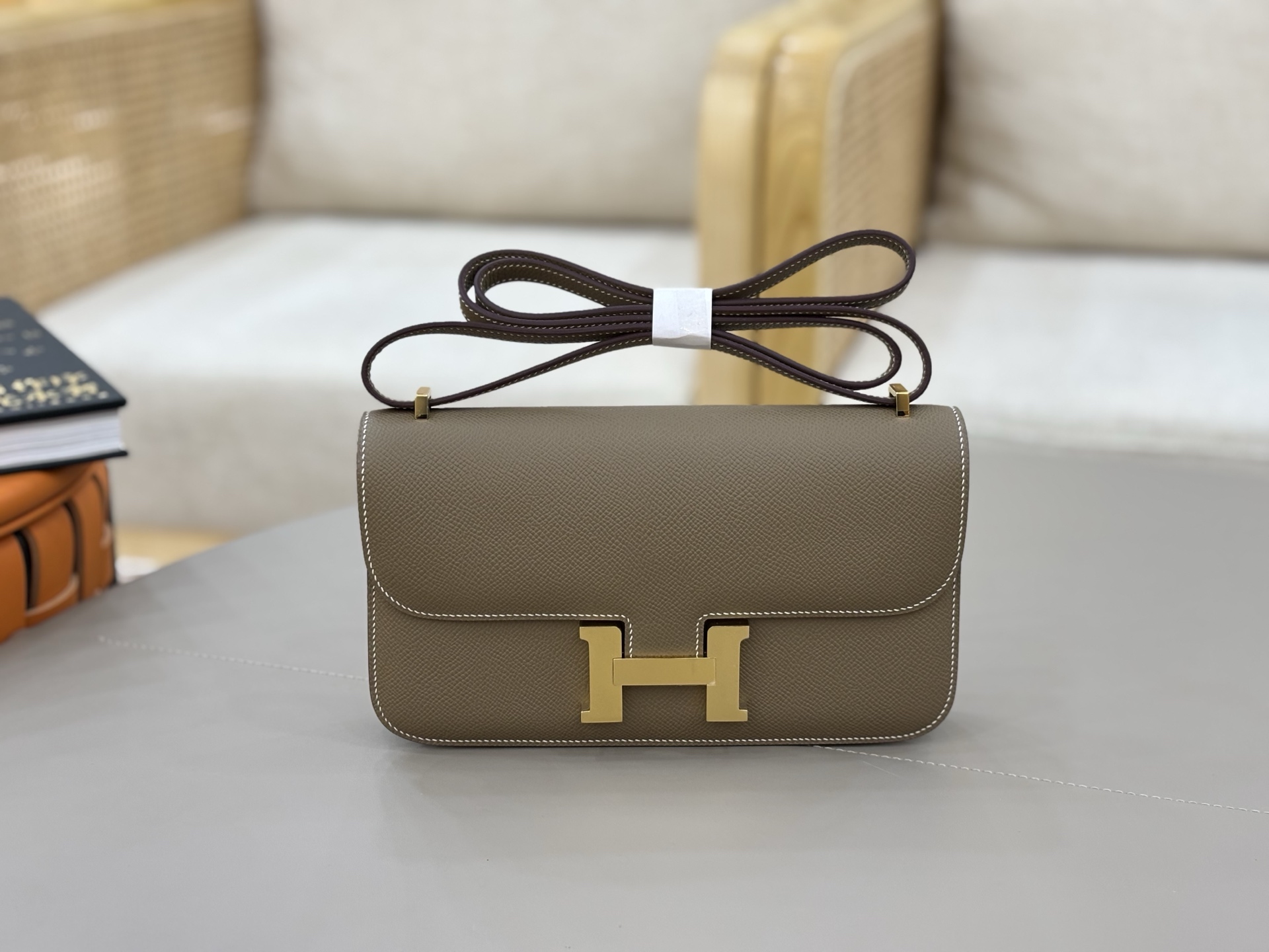Hermes Style Grey Leather Bag Lookbook Reference image 1