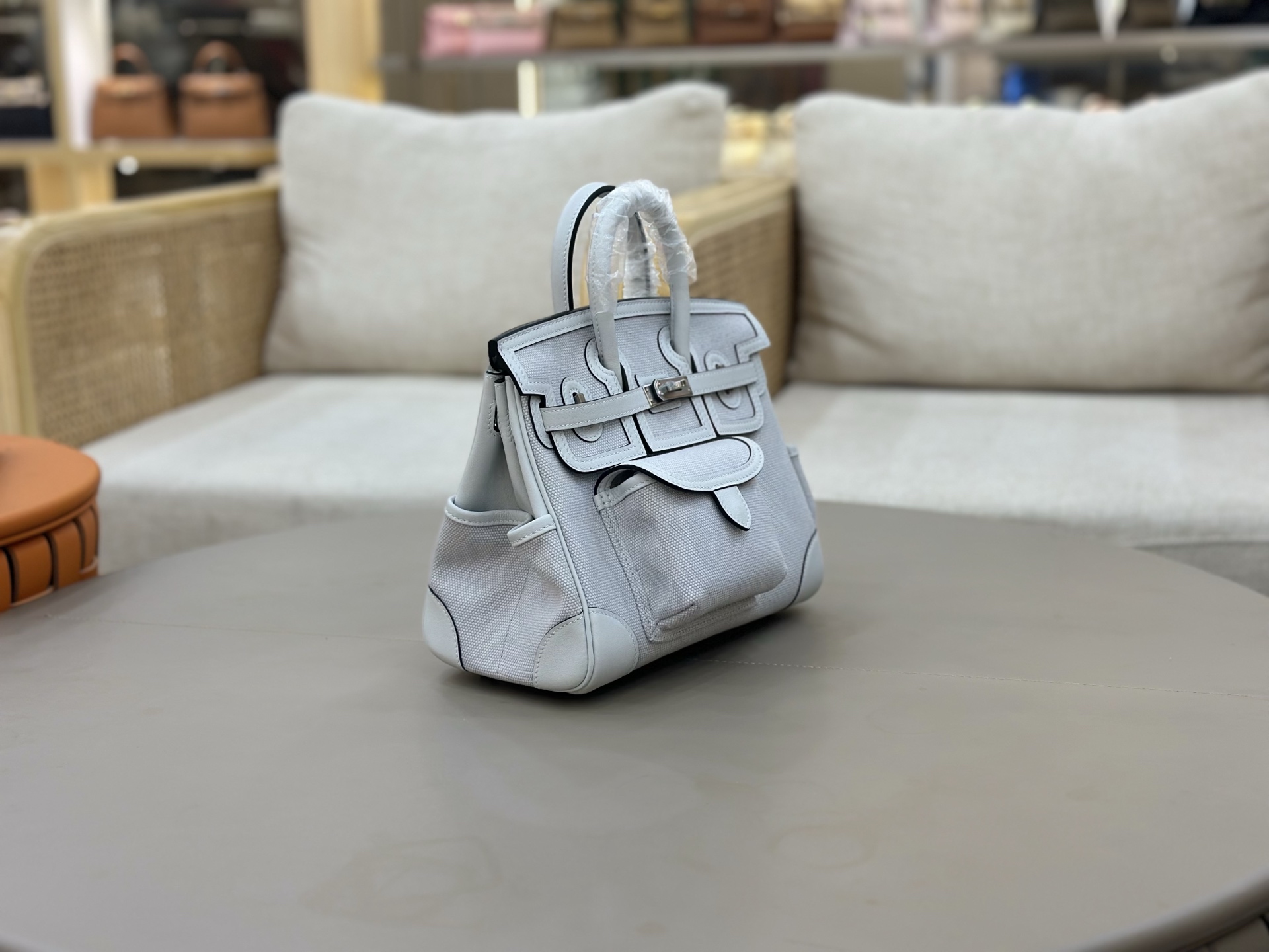 Hermes Birkin Cargo Light Grey Canvas 25cm everyday