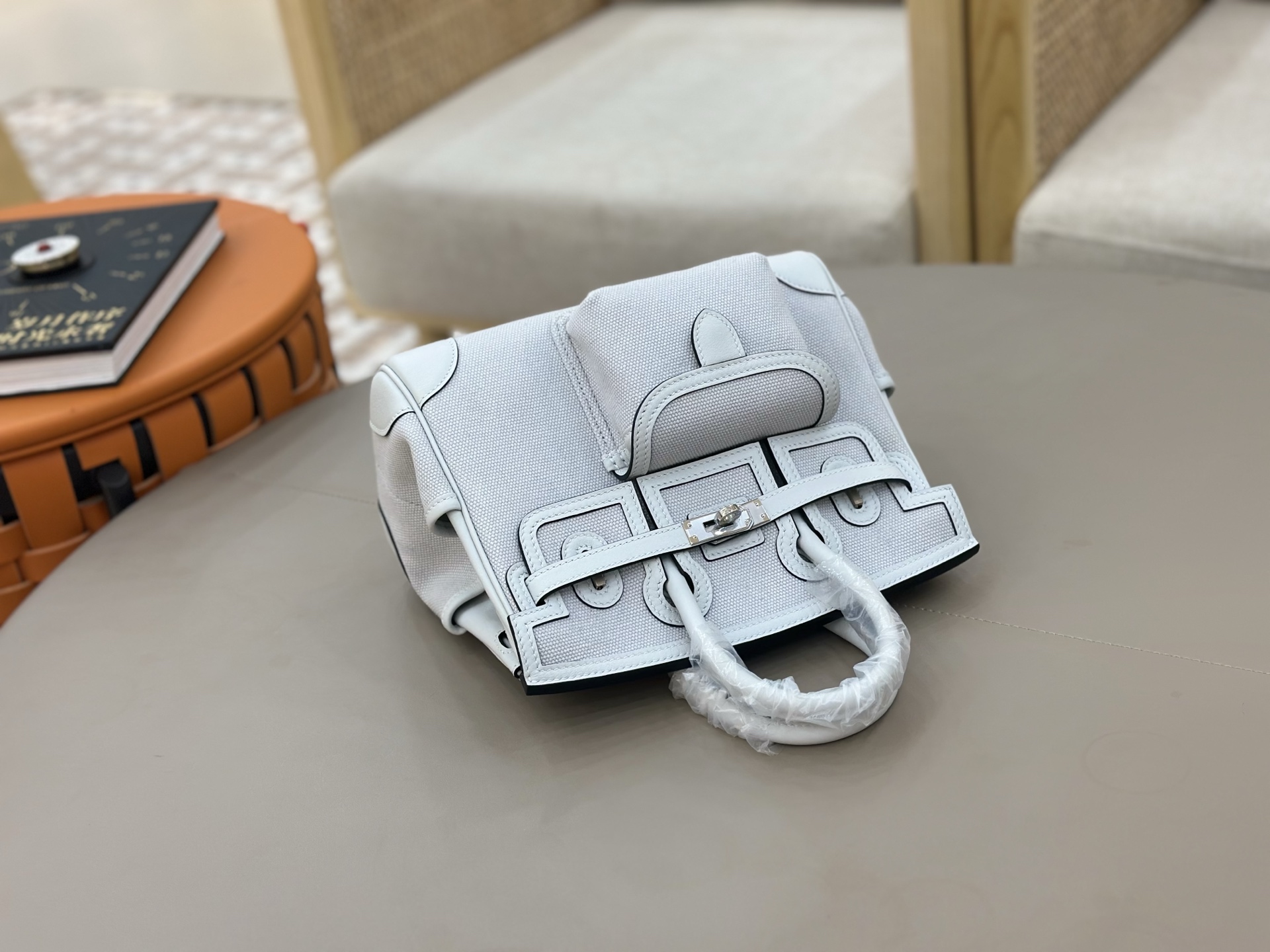 Hermes Birkin Cargo Light Grey Canvas 25cm everyday