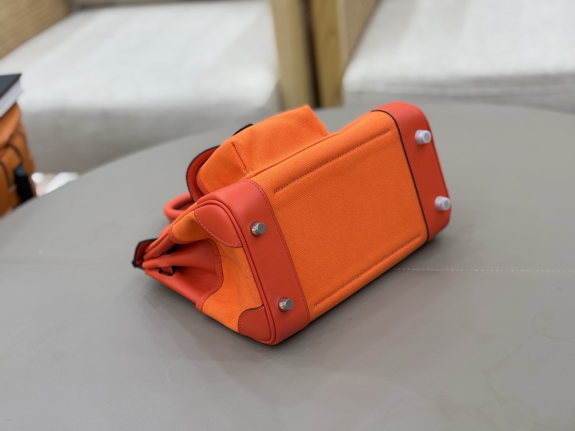 Hermes Cargo Birkin 25 Orange canvas with red leather trim 25cm everyday