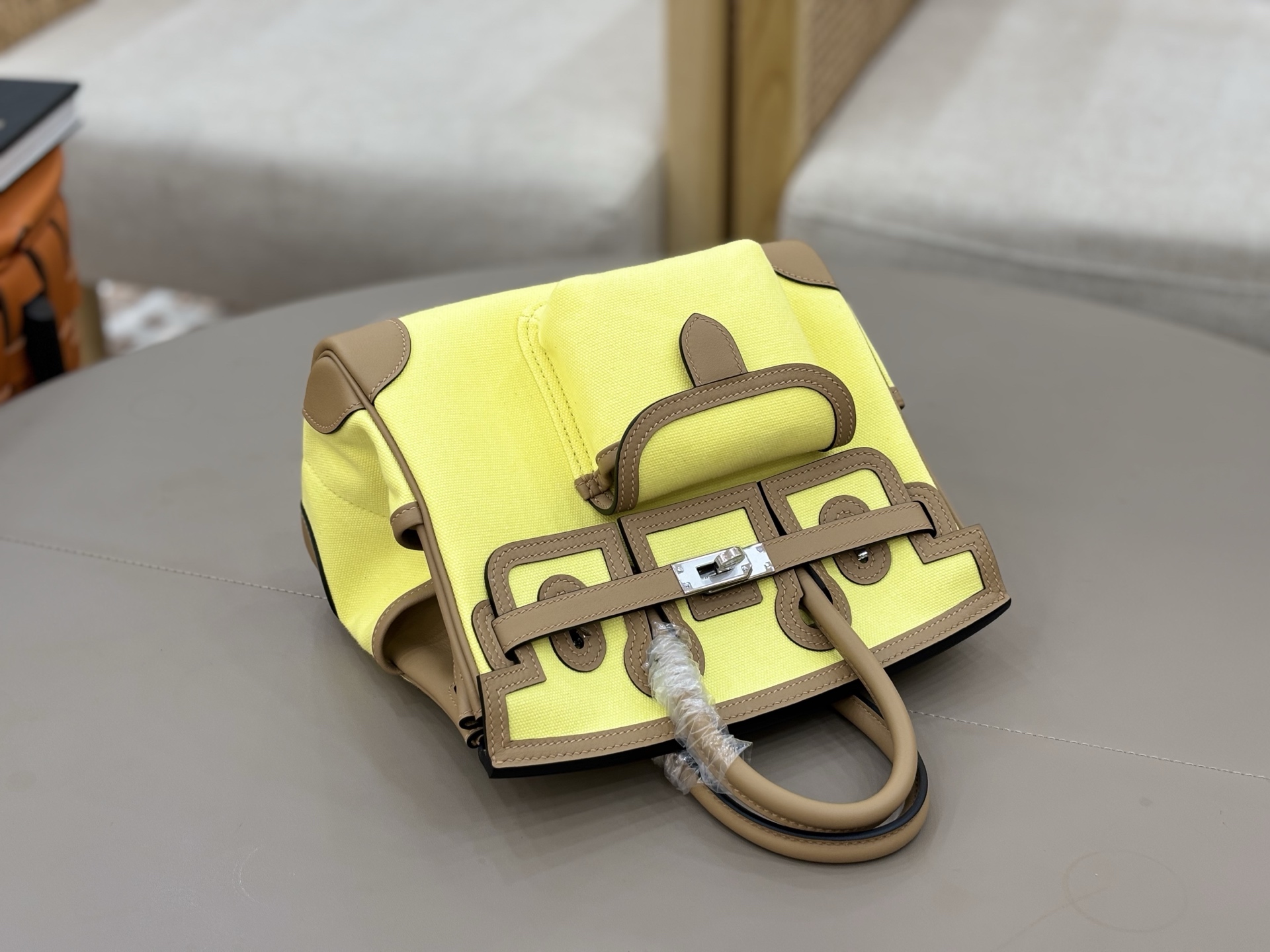 Hermes Cargo Birkin 25 Yellow canvas with tan leather 25cm everyday