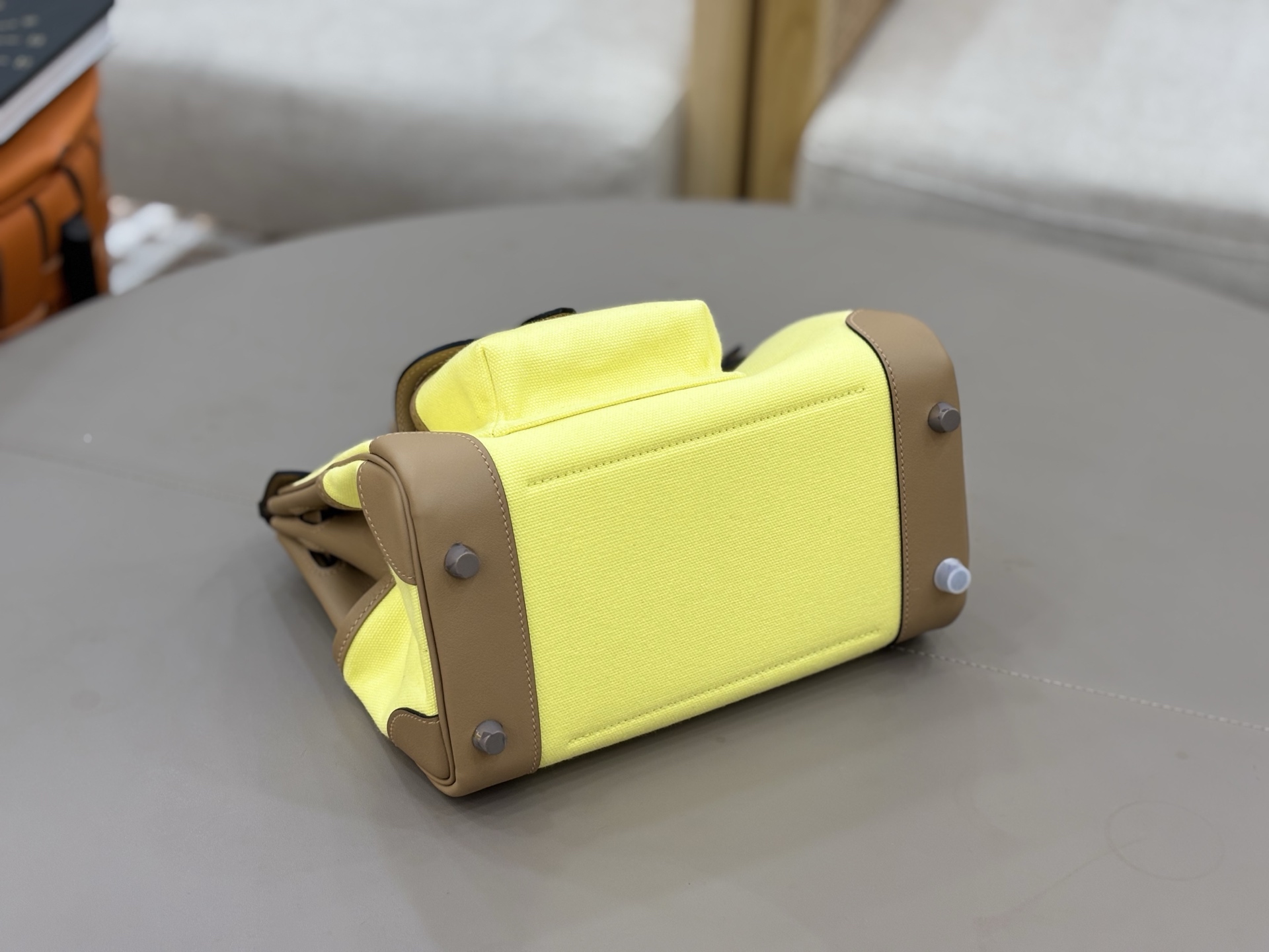 Hermes Cargo Birkin 25 Yellow canvas with tan leather 25cm everyday