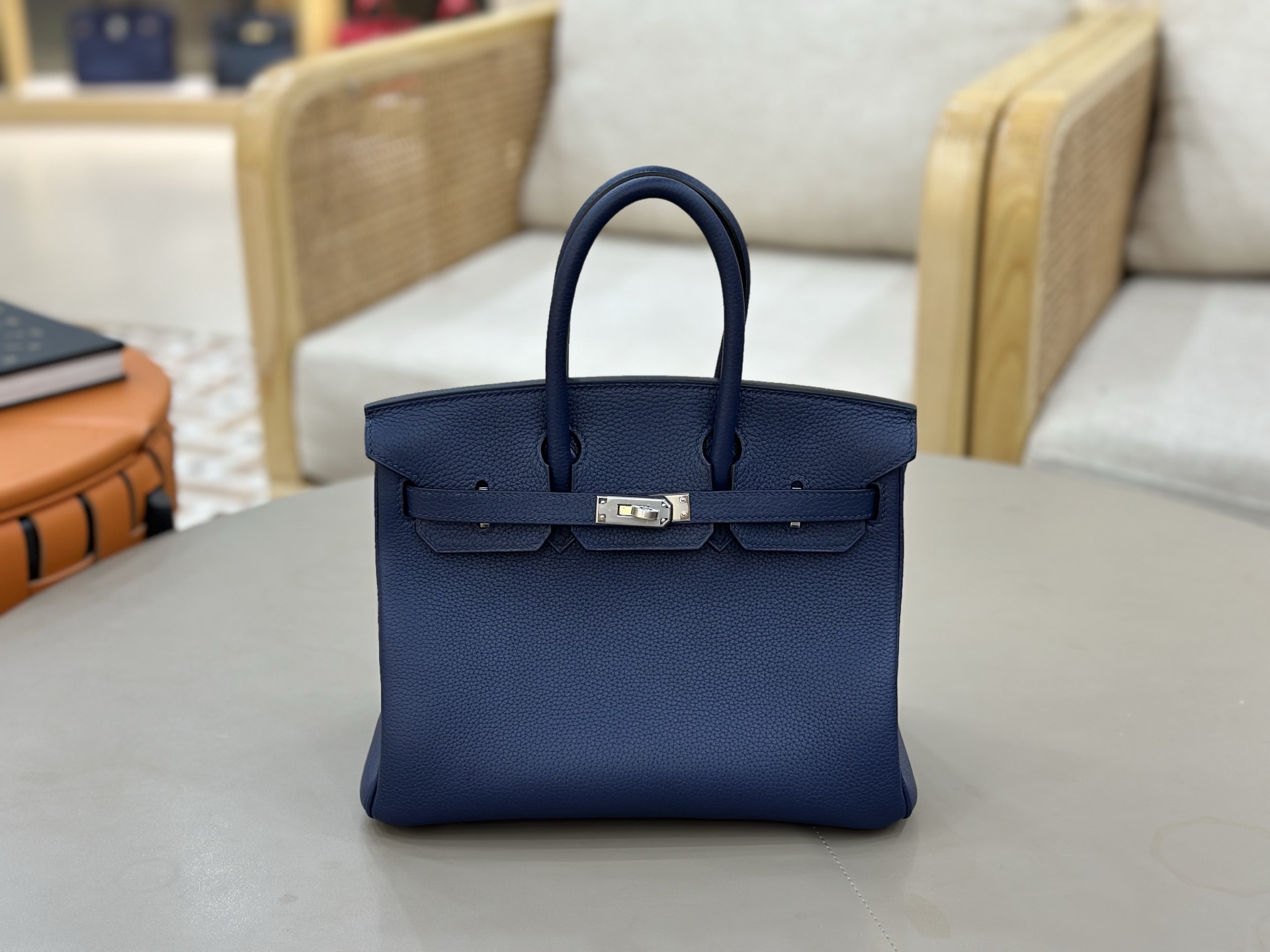 NO:919421,Platinum birkin 25cm togo leather, fully hand-sewn with wax thread, navy blue, Hermes, hermes, Hermes,19860909铂金birkin25cm togo皮 全手工蜡线缝制 海军蓝,爱马仕,hermes,Hermes,,Bag