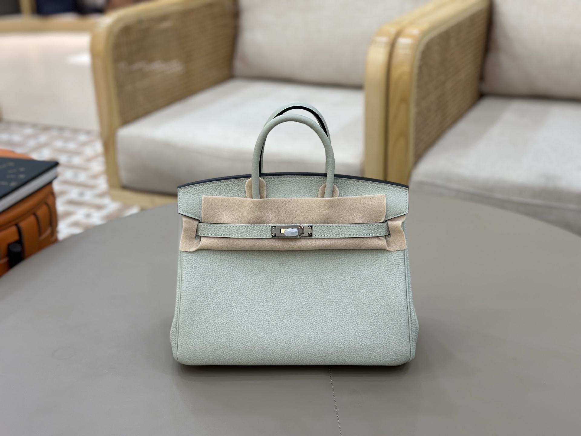 NO:919433,Platinum birkin 25cm togo leather, fully hand-sewn with wax thread, crystal gray, Hermes, hermes, Hermes,19860909铂金birkin25cm togo皮 全手工蜡线缝制 水晶灰,爱马仕,hermes,Hermes,,Bag