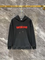 Moschino Clothing Hoodies Red Embroidery Fall/Winter Collection Hooded Top
