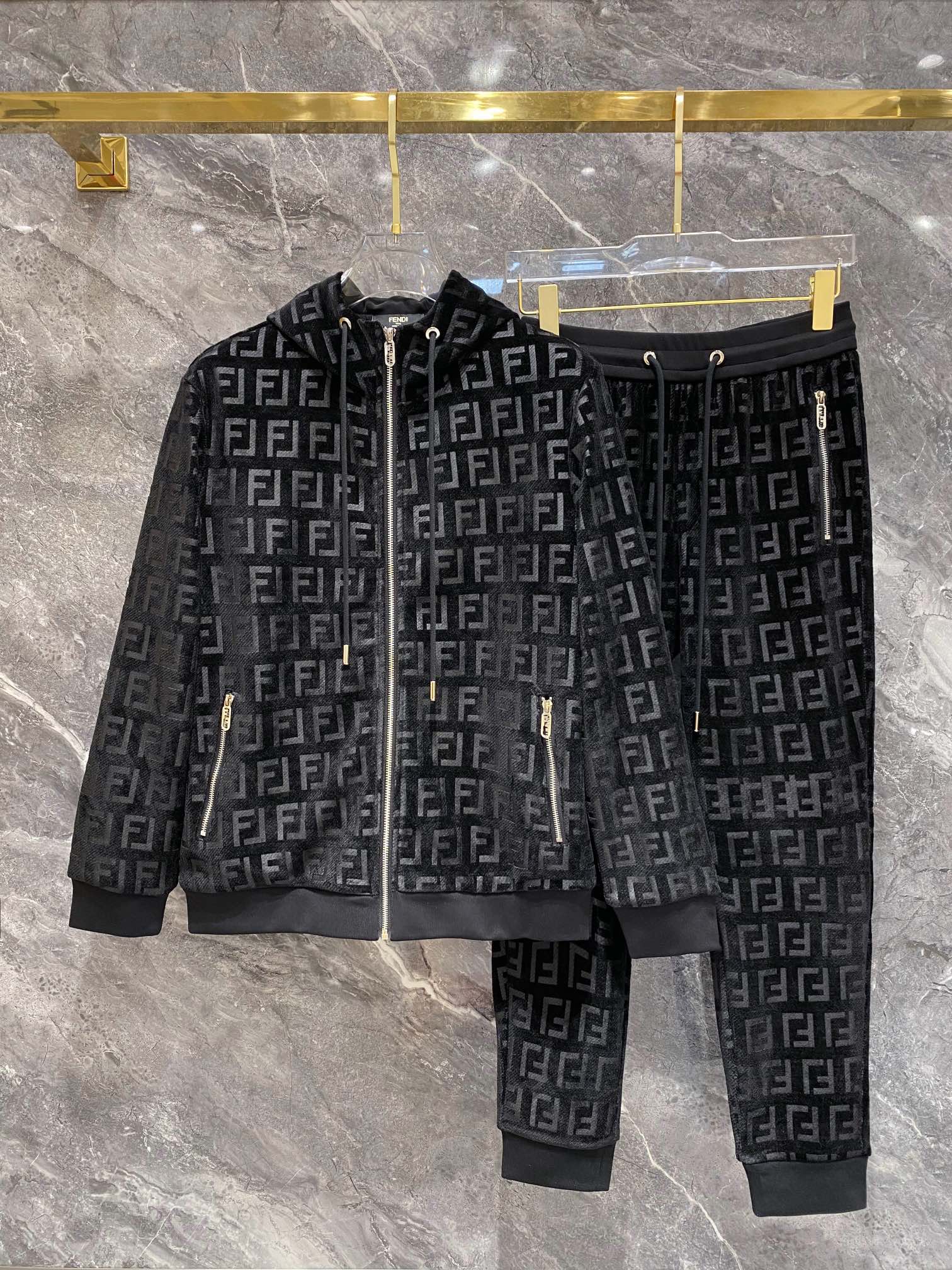 Fendi Clothing Cardigans Black Printing Fall Collection Fashion