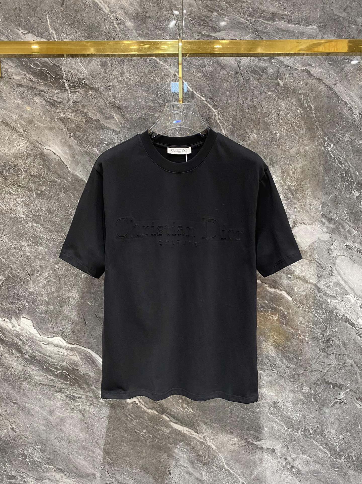 Dior Kleding T-Shirt Zwart Wit Katoen Korte mouw