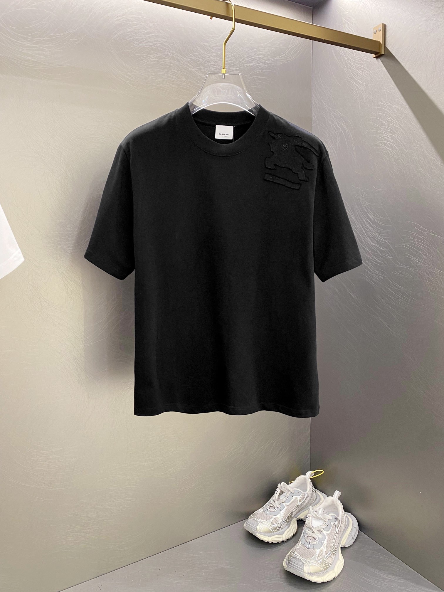 Burberry Clothing T-Shirt Black White Short Sleeve