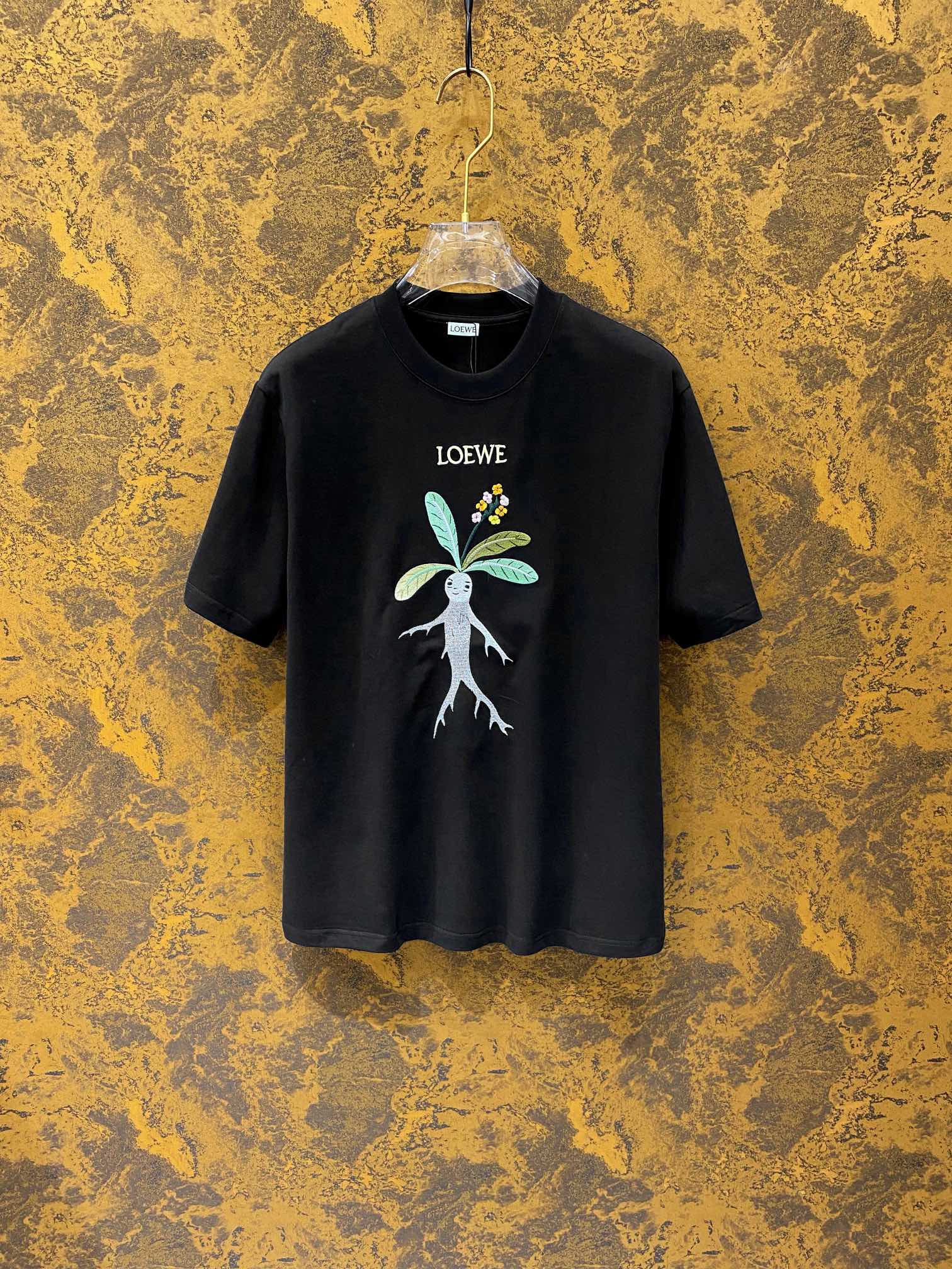 zu verkaufen jetzt billig
 Loewe Kleidung T-Shirt Schwarz Weiß Stickerei Baumwolle Fashion Kurzarm