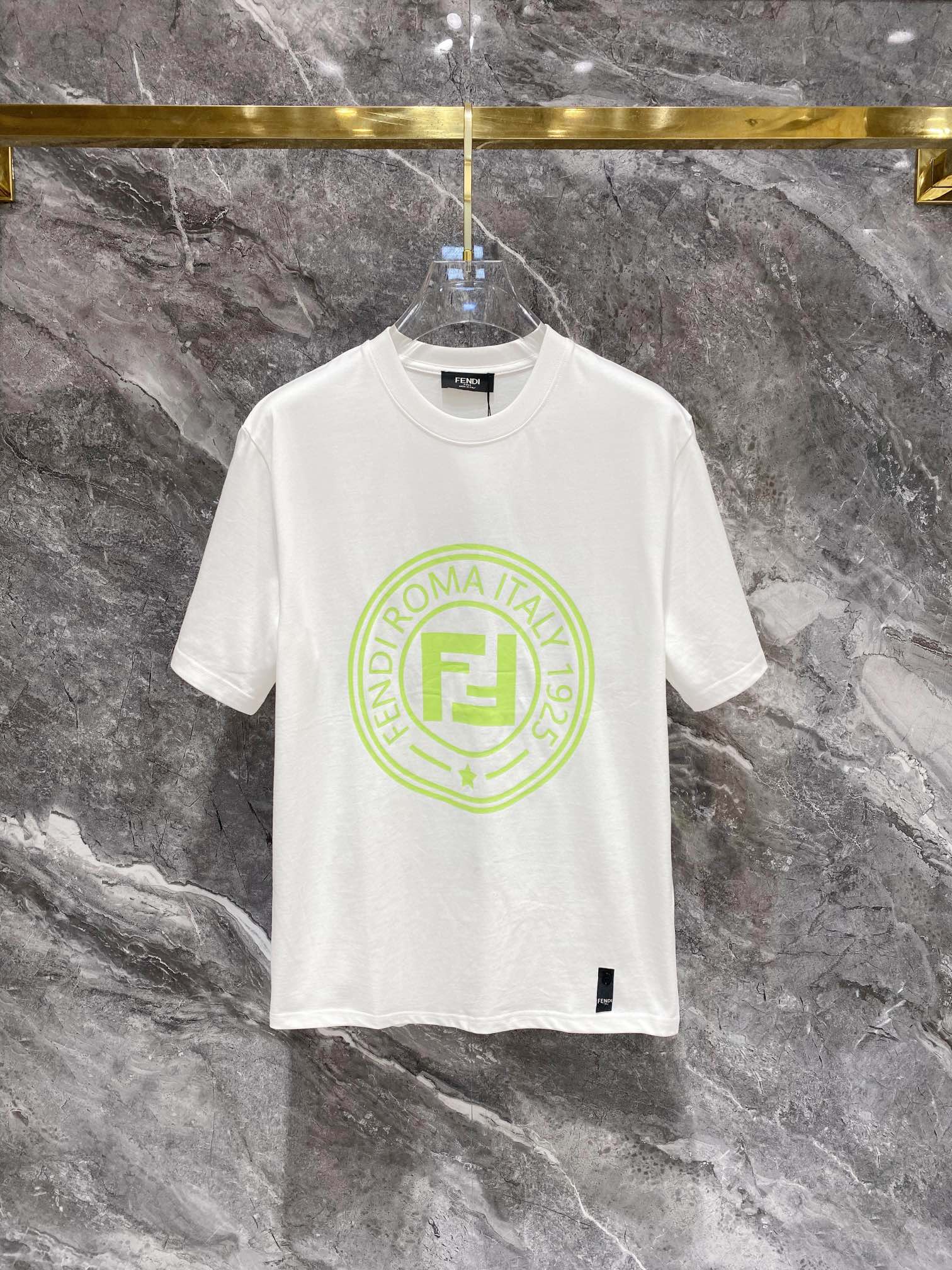 Fendi Kleding T-Shirt Zwart Wit Afdrukken Katoen Fashion Korte mouw