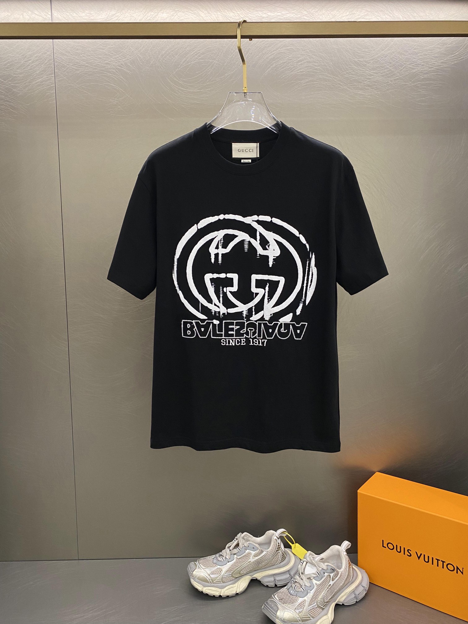 Gucci Ropa Camiseta Negro Blanco Impresión Algodón Fashion Manga corta