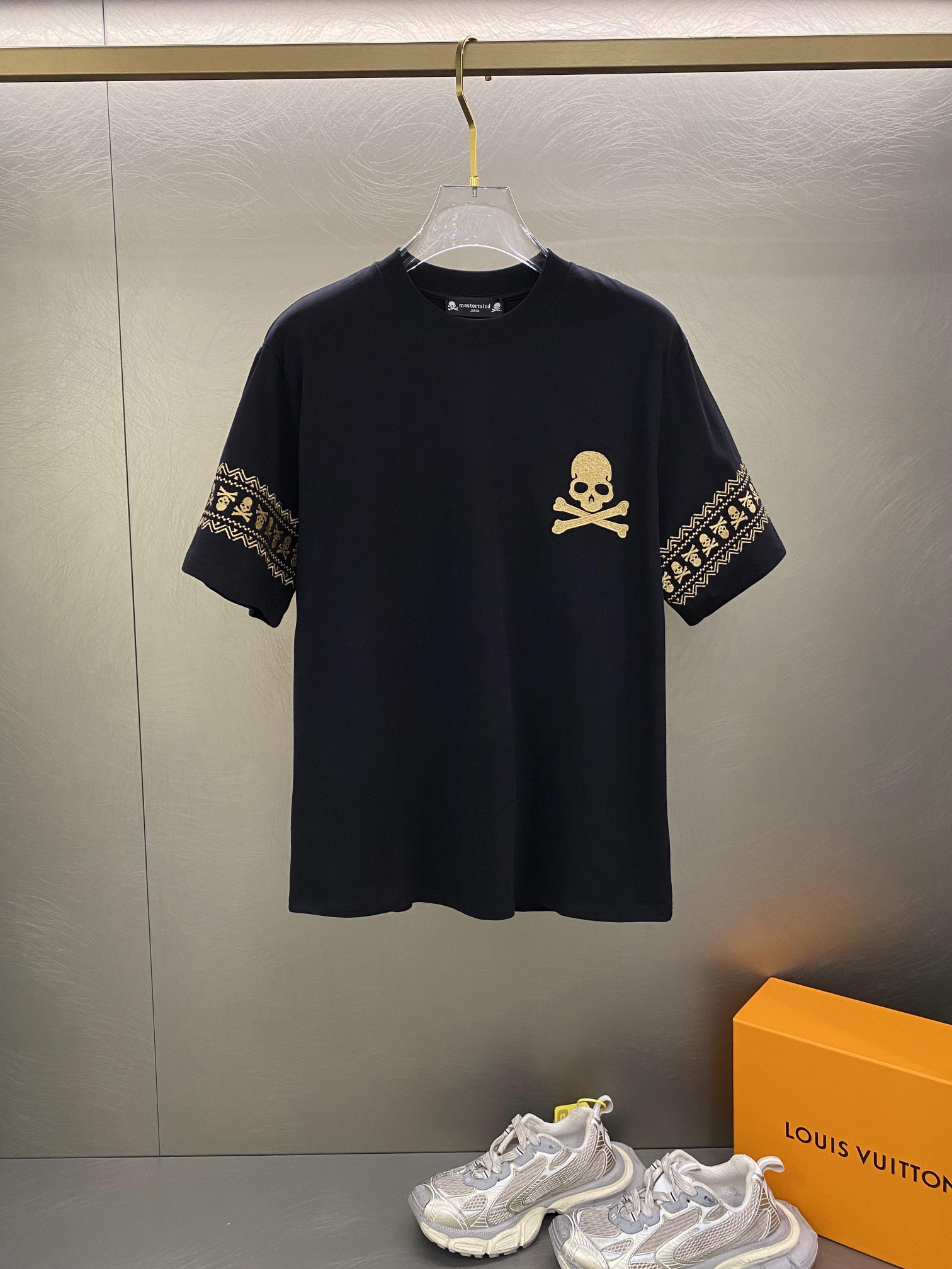 Mastermind JAPAN Kleding T-Shirt spiegel kopie luxe
 Zwart Wit Borduurwerk Katoen Fashion Korte mouw