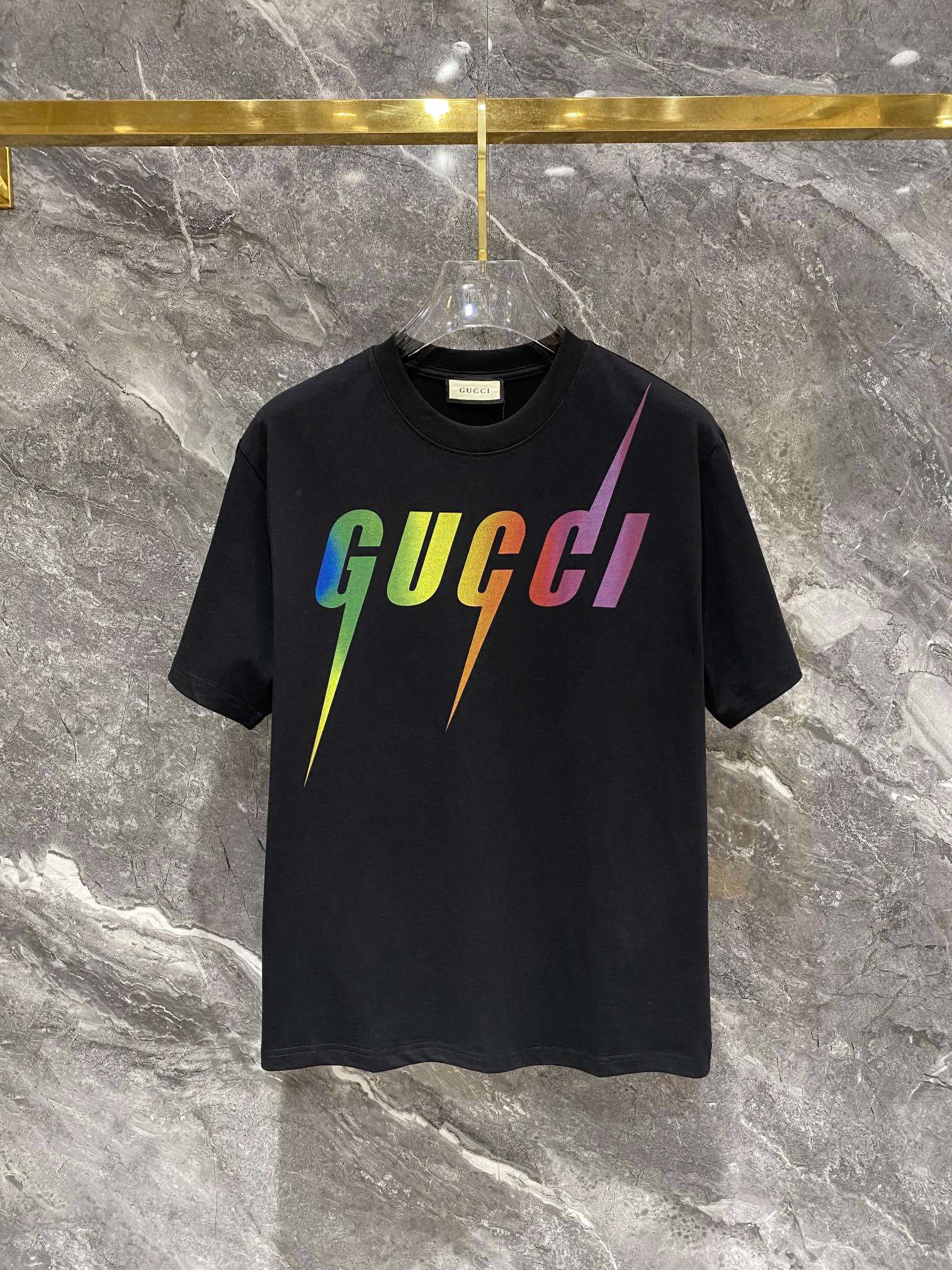 Gucci Kleidung T-Shirt Passen Sie die Replik für beste Qualität an
 Schwarz Weiß Drucken Baumwolle Fashion Kurzarm