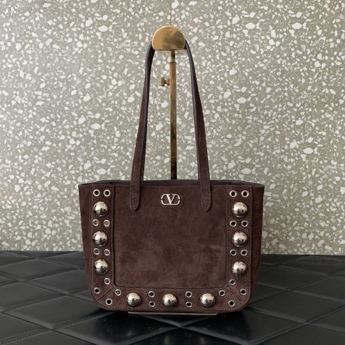 Valentino Garavani Nellcote Mini Suede Leather Handbag with Rivets 1 Valentino Garavani Nellcote Mini Suede Leather Handbag with Rivets