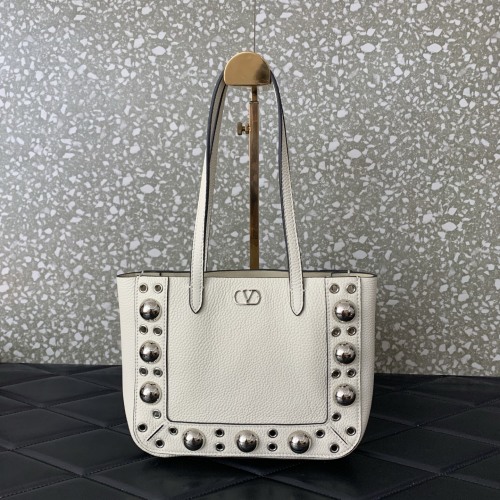 VALENTINO GARAVANI Nellcote Mini Leather Tote Bag with Spherical Rivets 1 VALENTINO GARAVANI Nellcote Mini Leather Tote Bag with Spherical Rivets