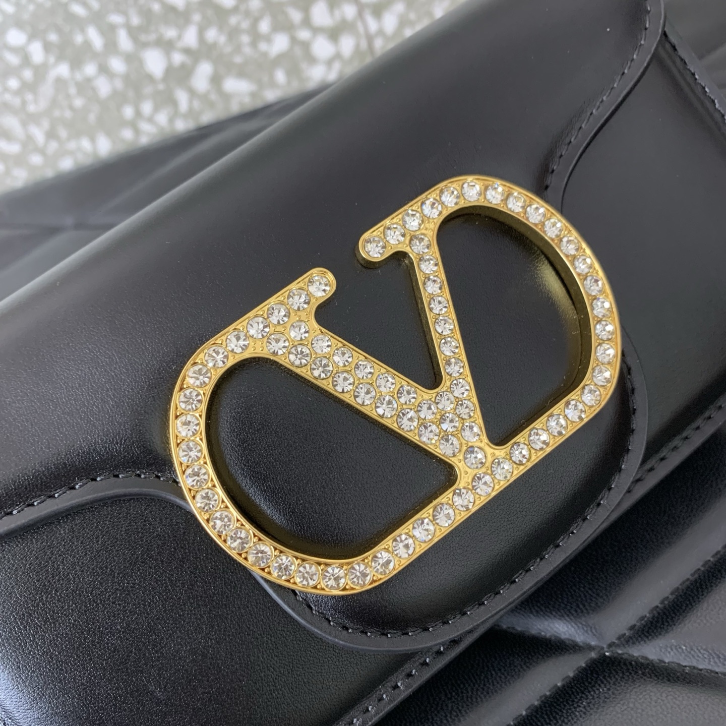 valentino garavani black loco jewel shoulder bag