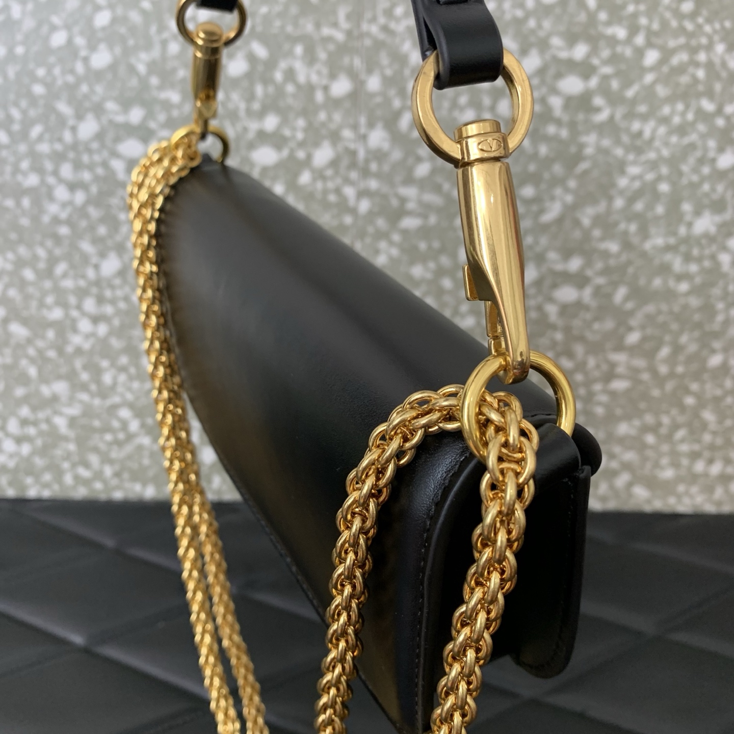 valentino garavani black loco jewel shoulder bag