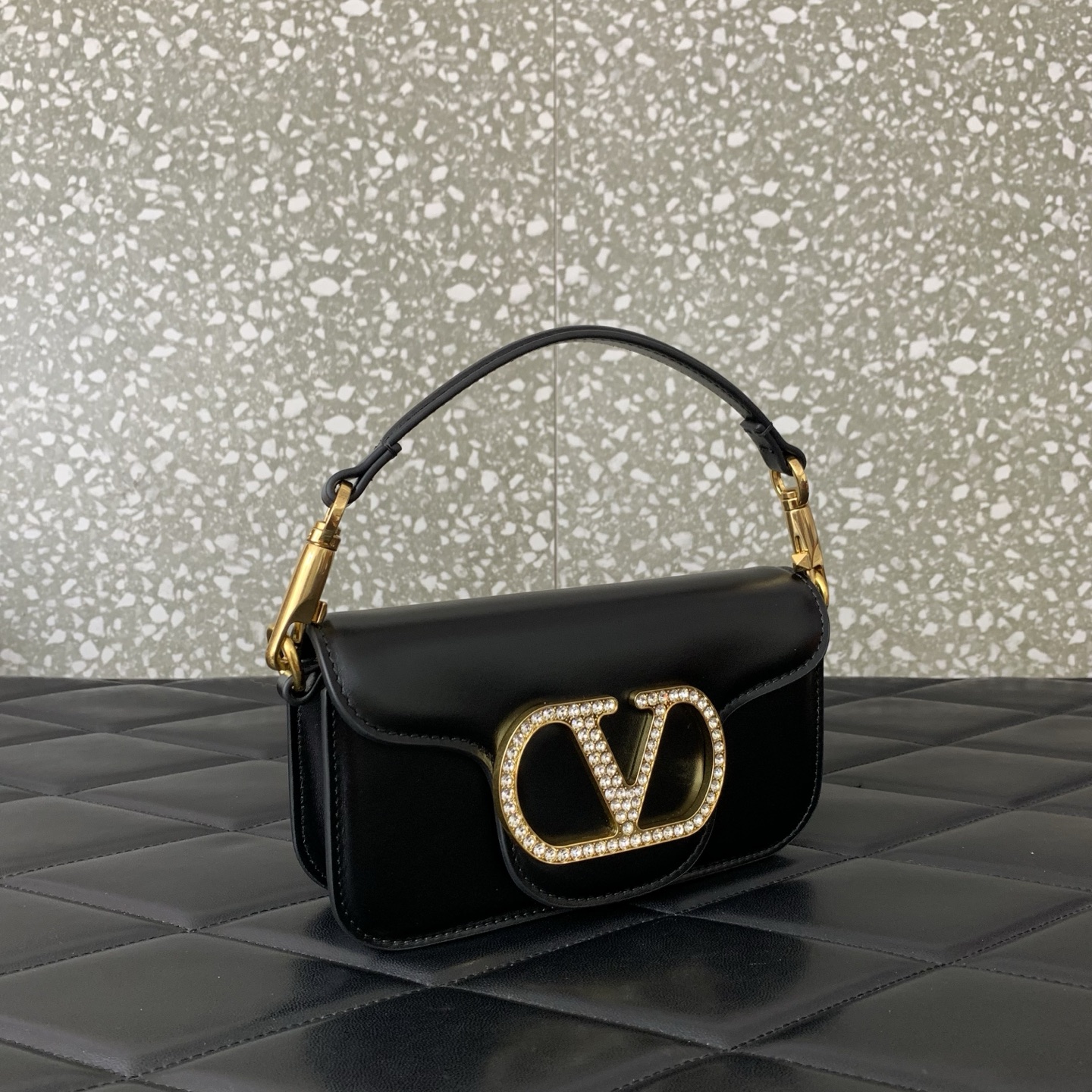valentino garavani black loco jewel shoulder bag
