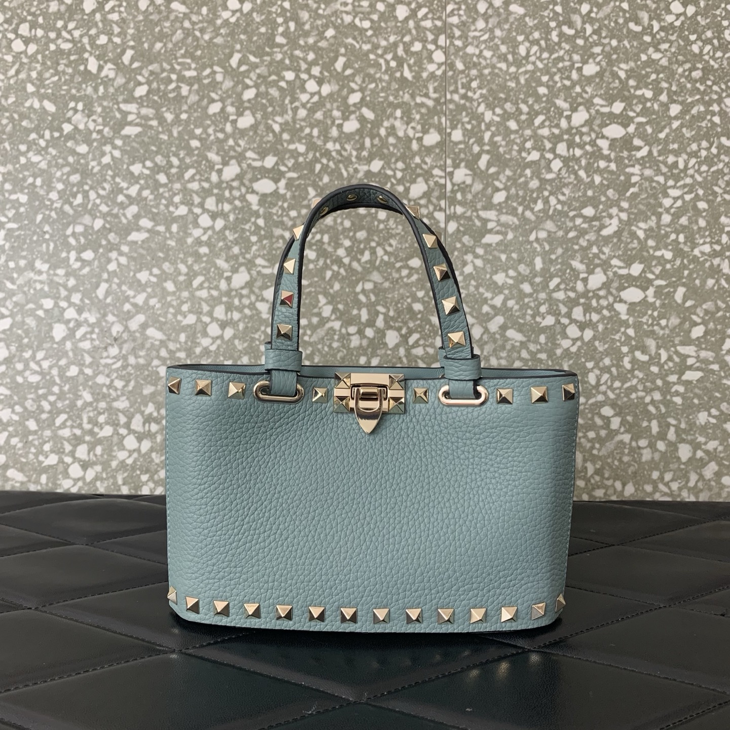 Valentino Blue Studded Tote Bag