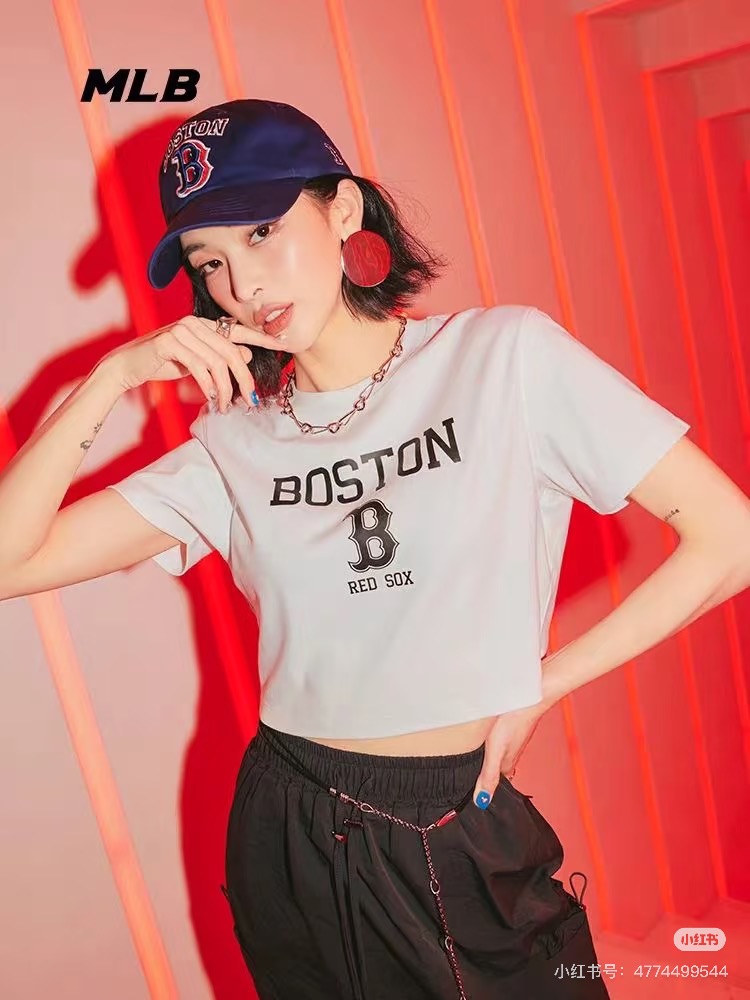 供货价:50💰『MLB刺绣篇』短版女款短袖,热销推选,原包装➕原吊牌 美式复古学院风 大标款