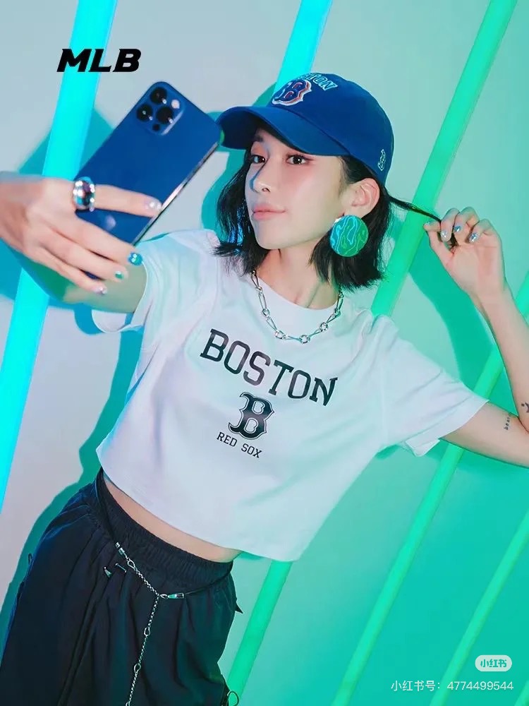 供货价:50💰『MLB刺绣篇』短版女款短袖,热销推选,原包装➕原吊牌 美式复古学院风 大标款