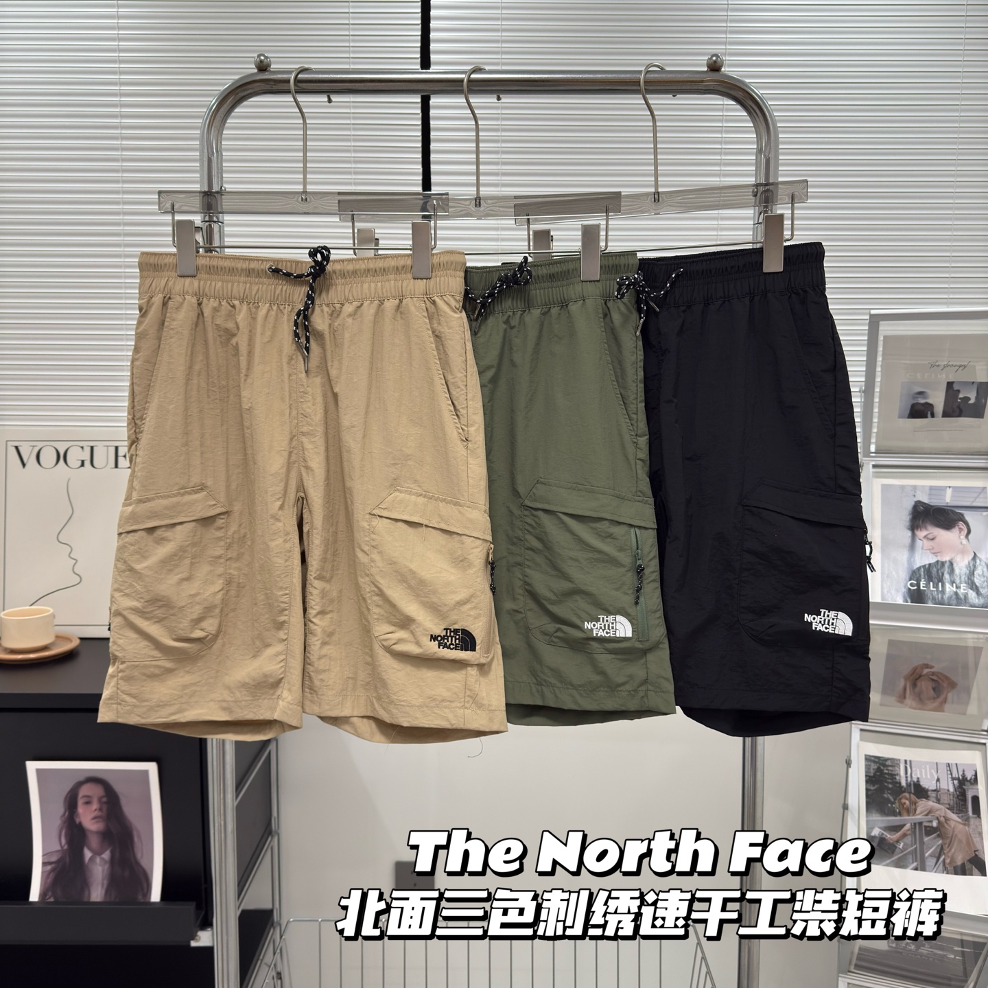 款号：7651
北面TNF工装大口袋情侣款短裤5分裤 
万针刺绣log...