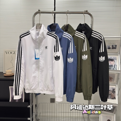 Adidas Originals Retro Striped Logo Jacket Loose Mesh Lining Stand Collar 1 Adidas Originals Retro Striped Logo Jacket Loose Mesh Lining Stand Collar