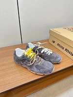 MiuMiu Shoes Sneakers Splicing Sheepskin Sweatpants