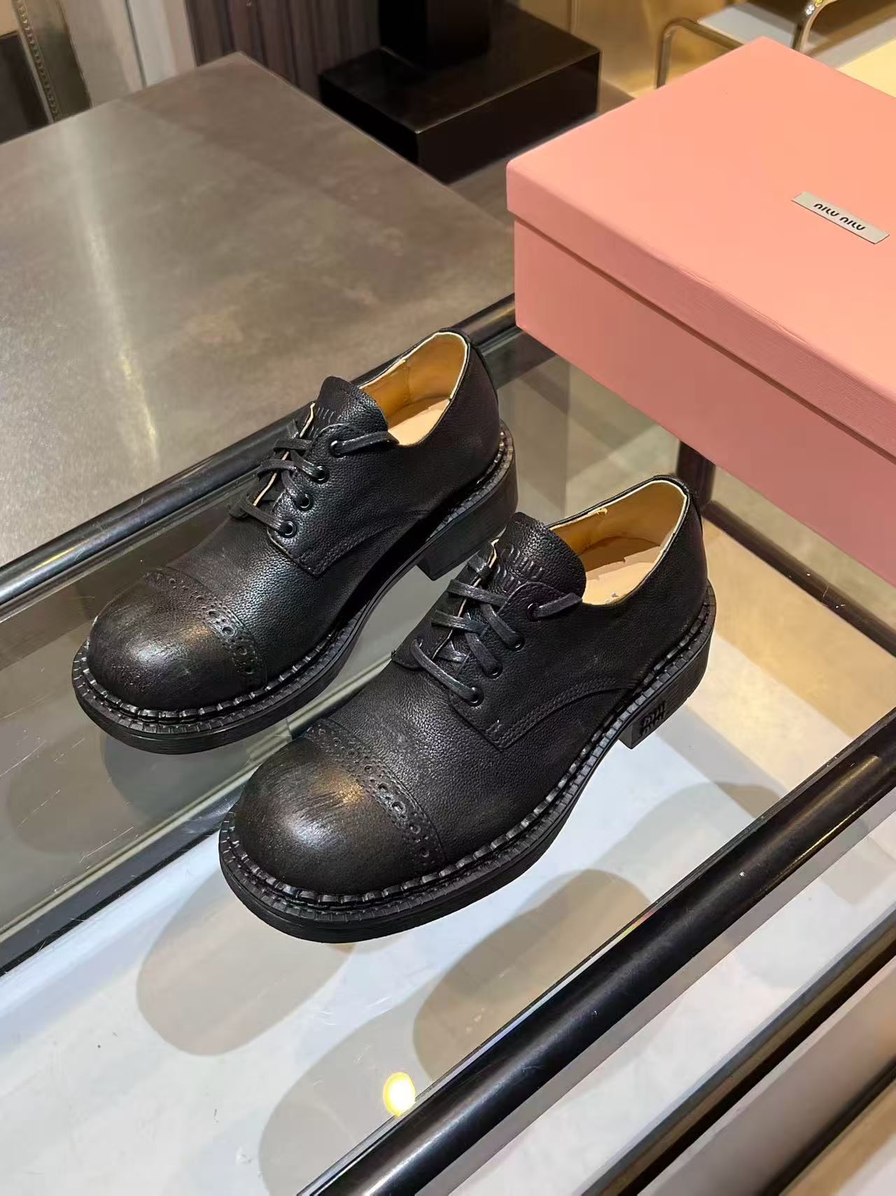 缪缪 Miu Miu 高定典藏经典高奢皮鞋男鞋女鞋鞋履高跟鞋 #123F50DA 5