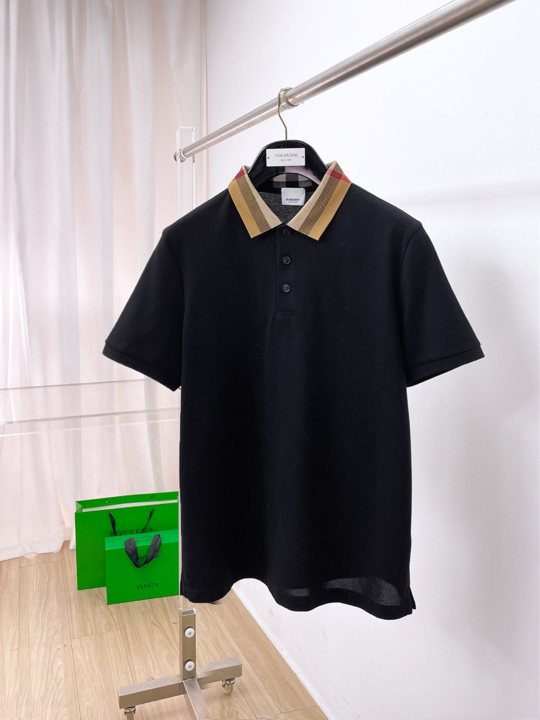 Burberry巴宝莉26ss高级男士商务休闲珠地棉翻领POLO衫，贸易公司渠道货，源自原厂代工出品，高
