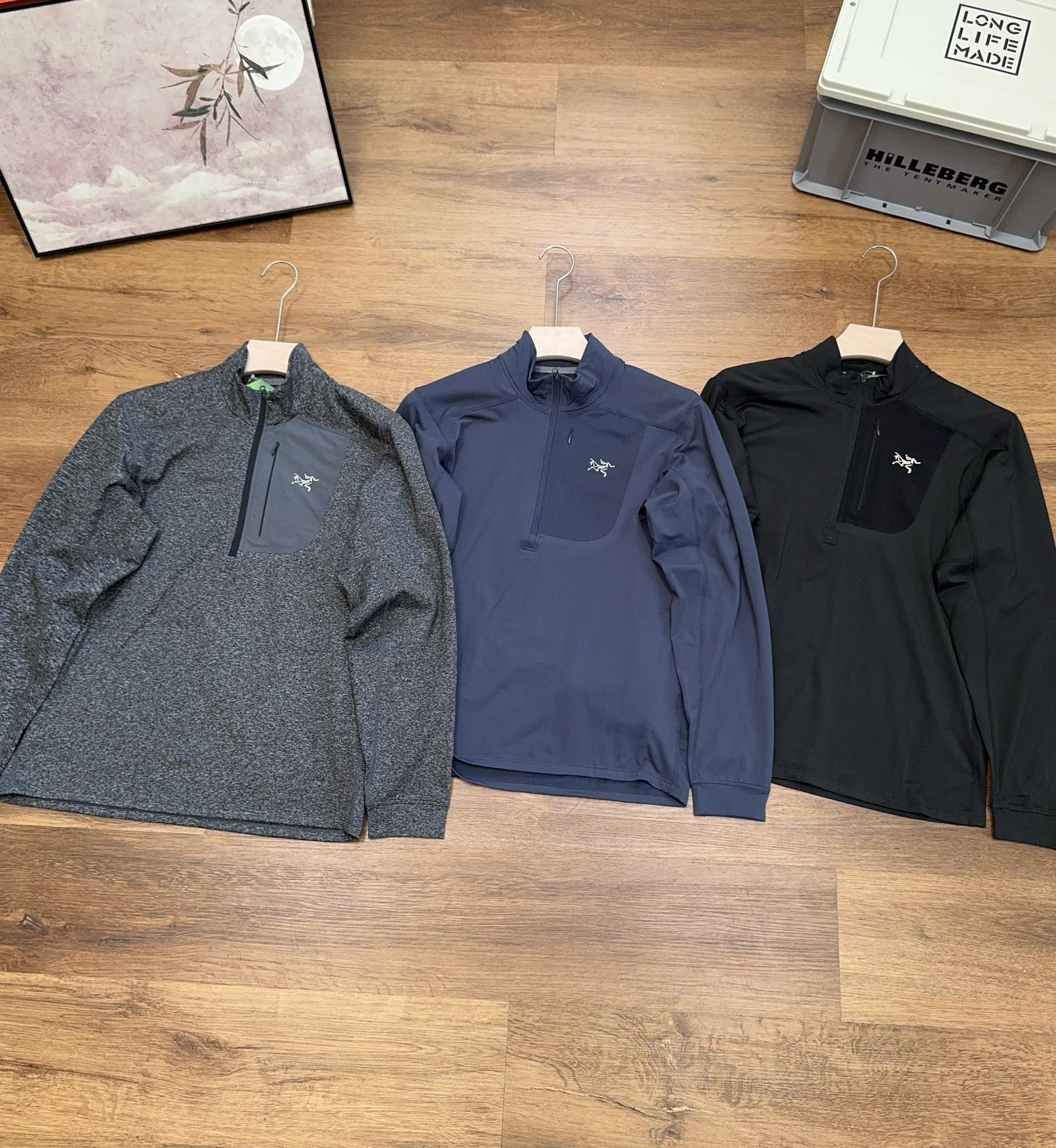 Arcteryx Kleding Overhemden Zwart Grijs Unisex Herfst/winter collectie Lange mouw