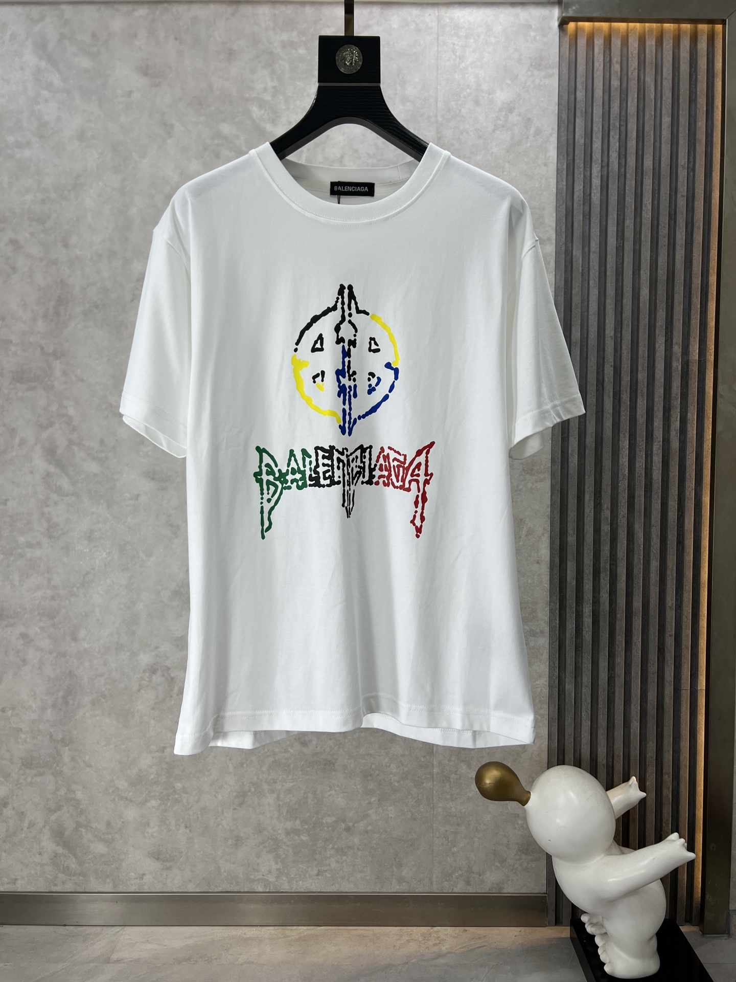 2023 Replica
 Balenciaga High
 Clothing T-Shirt Black White Unisex Cotton Spring/Summer Collection Fashion Short Sleeve