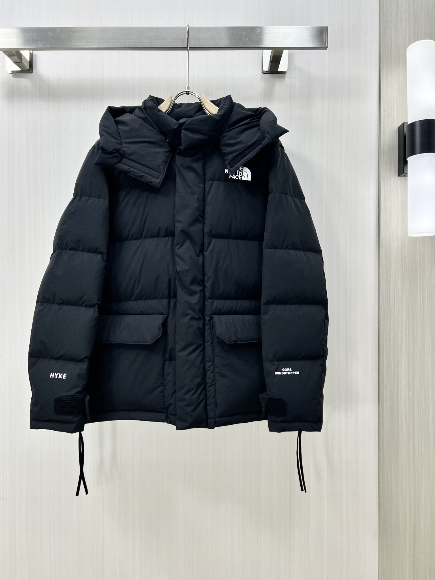 TheNorthFace联名HYKE连帽羽绒服代工厂跟单出品！GORE-TEX专业面料国标广检90%绒蓬