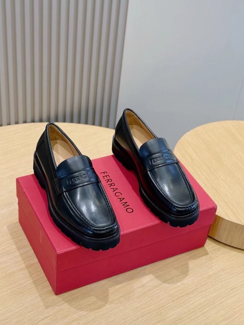 Ferragamo Men's Black Leather Derby Shoes with Lightweight and Cool Style 1 Ferragamo Men's Black Leather Derby Shoes with Lightweight and Cool Style