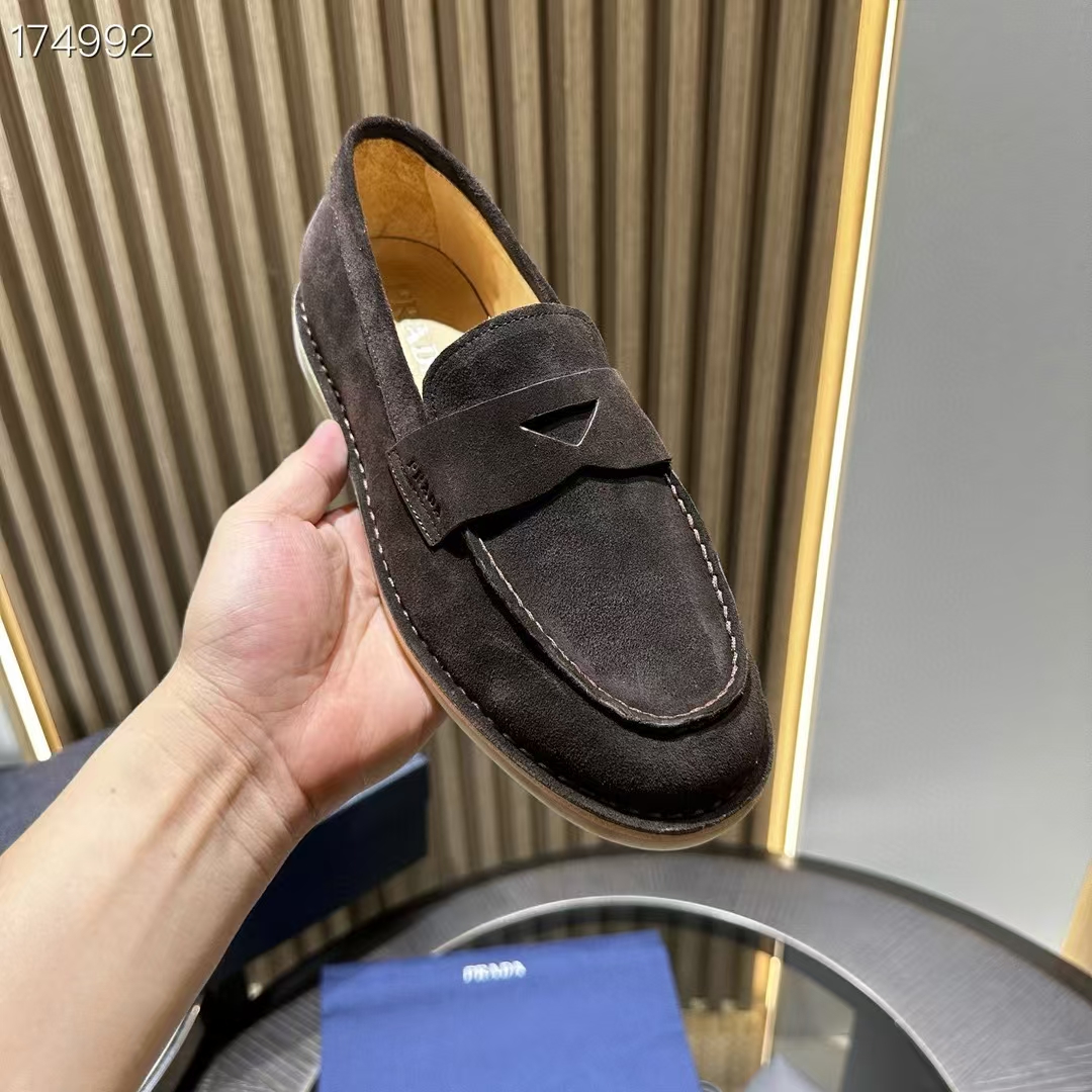 Prada Leather Loafers with Enamel Triangle Logo - Modern & Comfortable 5 a1745744612009 6330