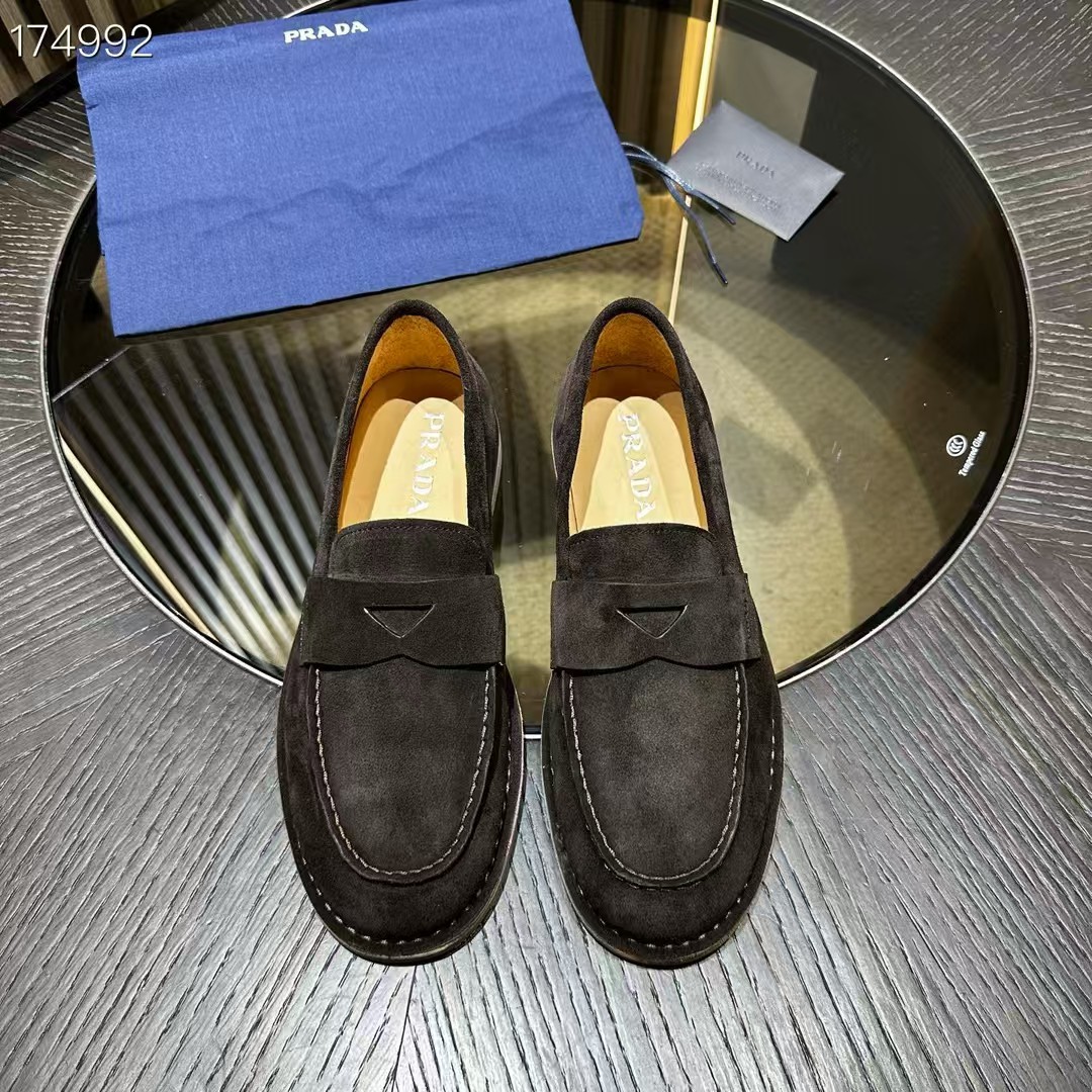 Prada Leather Loafers with Enamel Triangle Logo - Modern & Comfortable 2 a1745744612074 8062