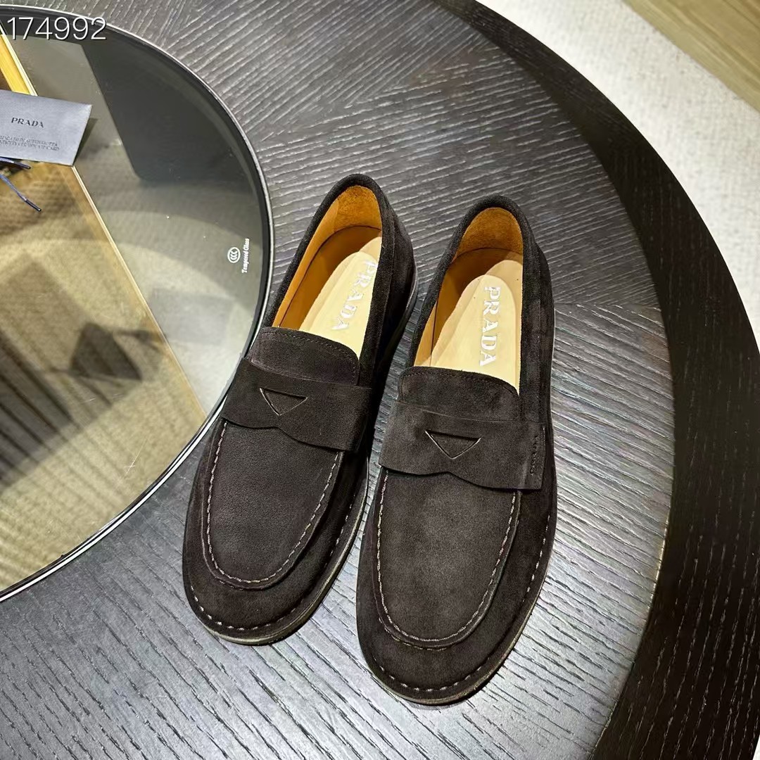 Prada Leather Loafers with Enamel Triangle Logo - Modern & Comfortable 9 a1745744613925 2182
