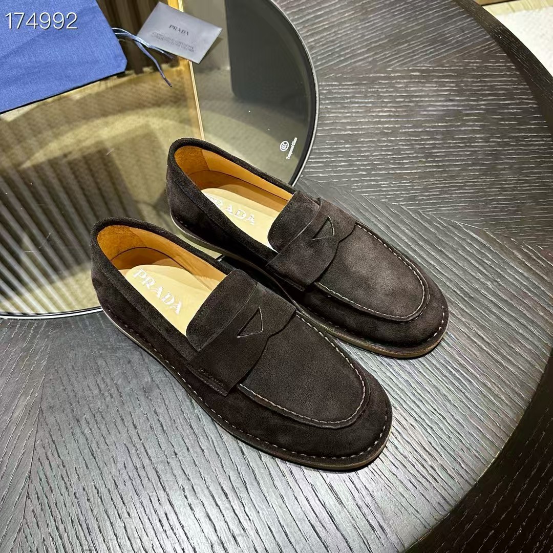 Prada Leather Loafers with Enamel Triangle Logo - Modern & Comfortable 10 a1745744613927 0824