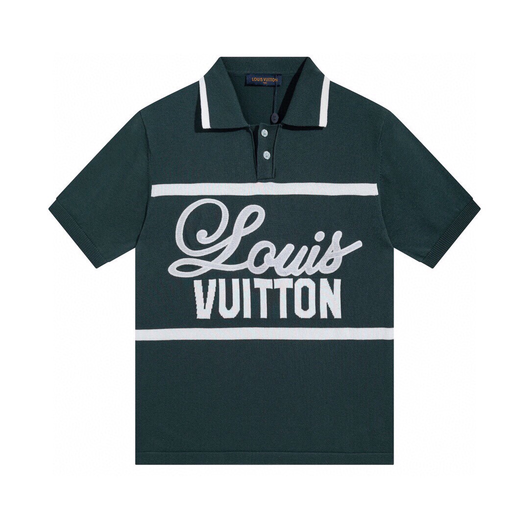 Louisviutton/路易威登新款复古骑行刺绣翻领POLO衫