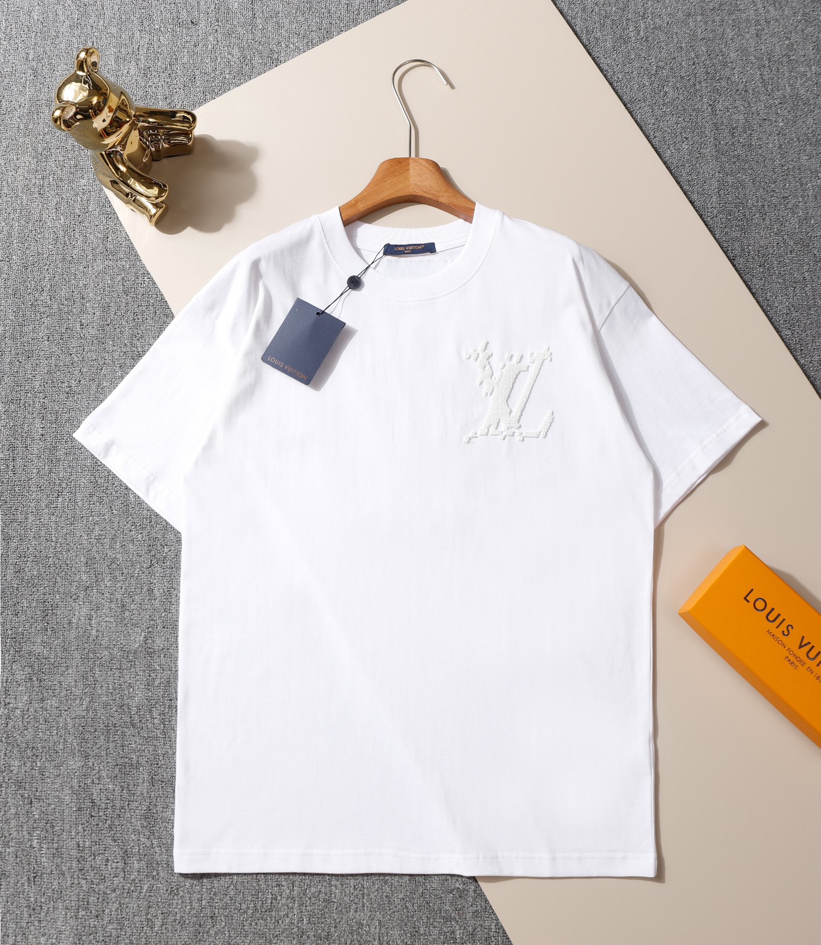 Top Designer replica
 Louis Vuitton Clothing T-Shirt Embroidery Cotton Short Sleeve