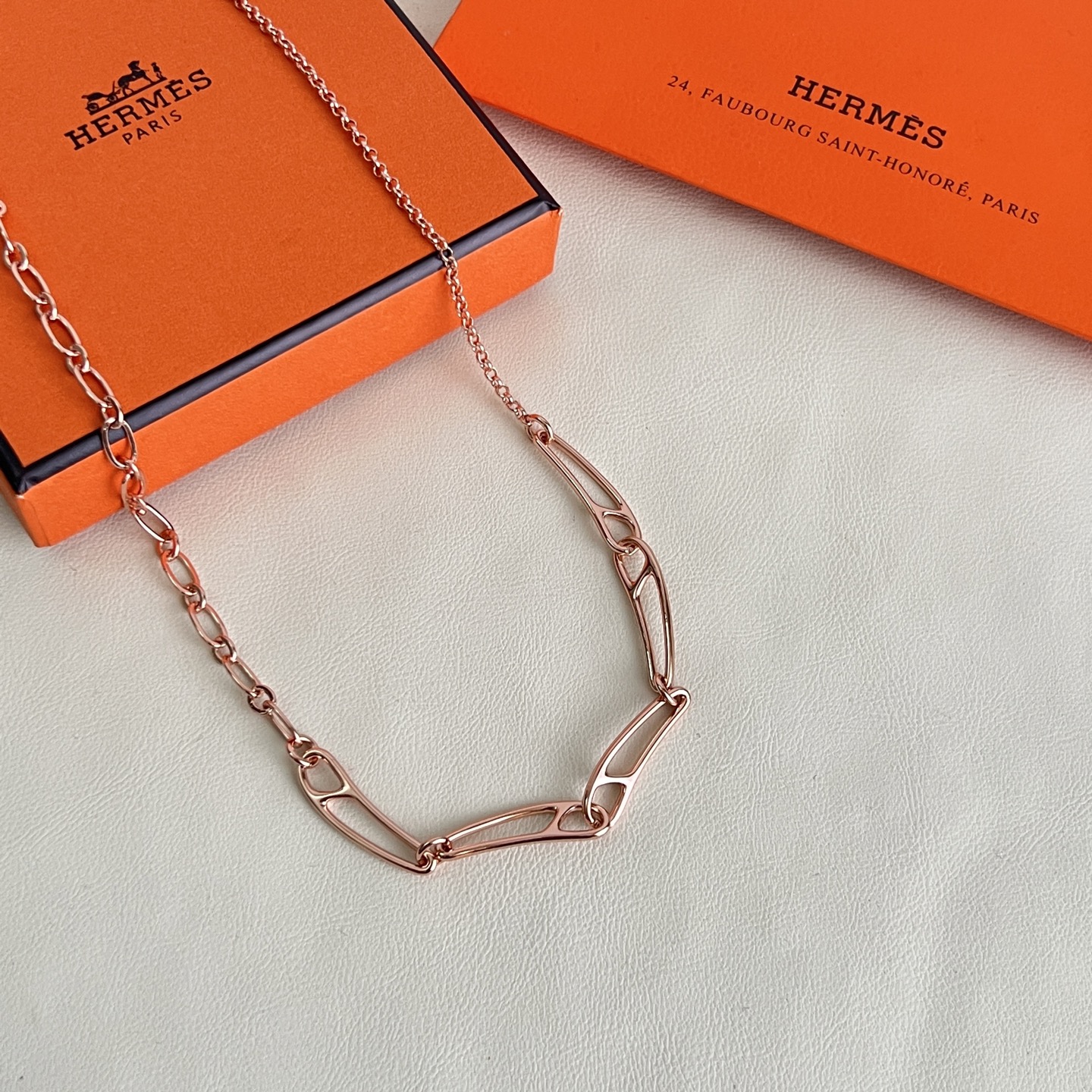 Hermes Punk necklace rose gold 40cm