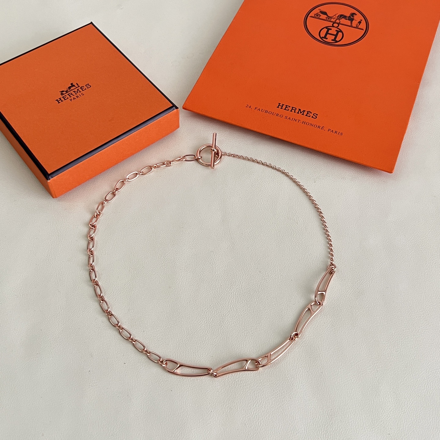Hermes Punk necklace rose gold 40cm