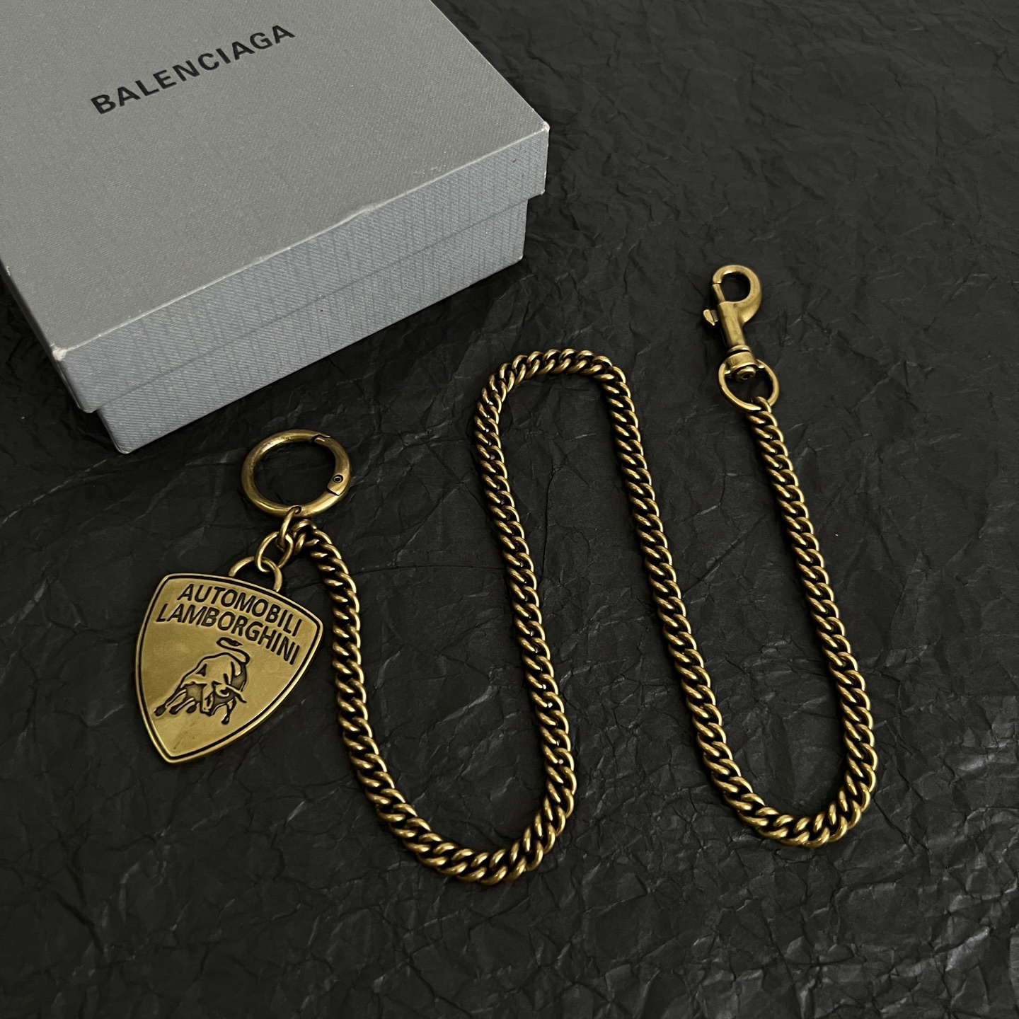 】原单货🔹🔹新品 巴黎世家 项链 钥匙扣（两用）Balenciaga 做旧款🔹专柜一致 黄铜材质 古金电