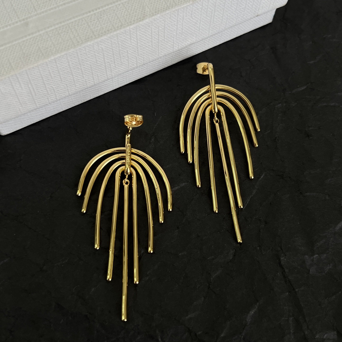 Celine Multi-bar Fringe Drop Earrings earrings Gold-tone metal Silver-tone metal 6 5cm drop length