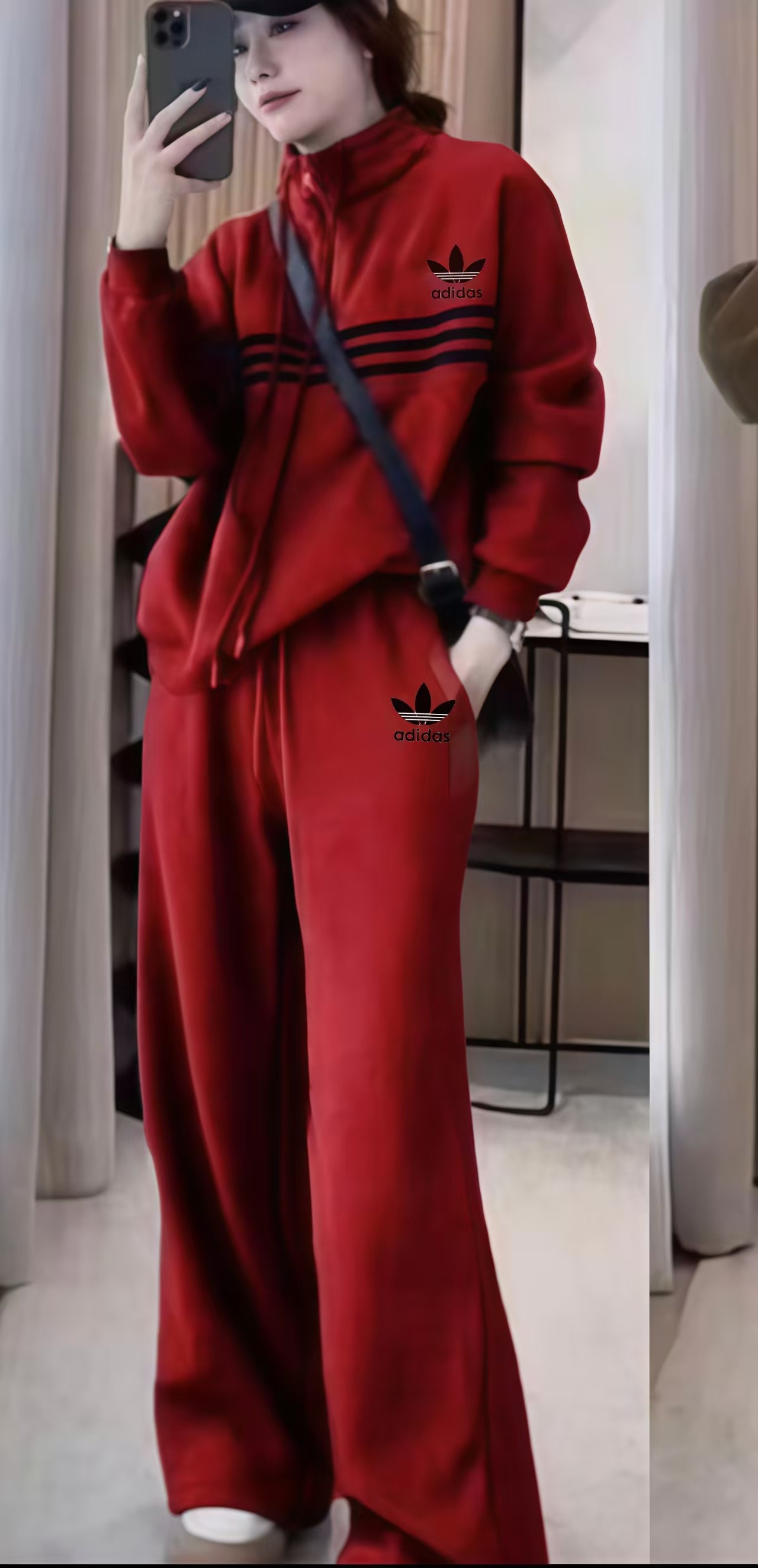 “High-Quality Women’s Suit Set with Adidas Packaging and Size Options”
