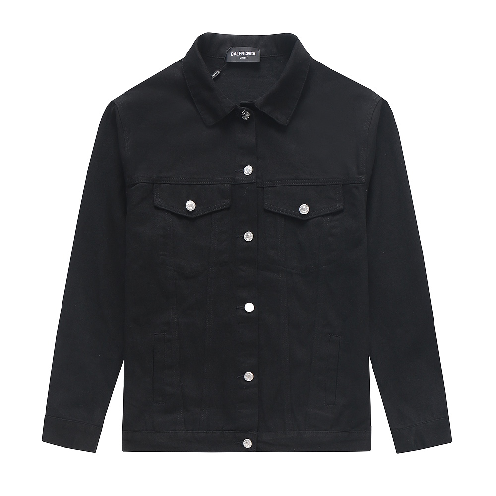 Balenciaga AAAAA
 Clothing Coats & Jackets Replicas Buy Special
 Black Grey Denim Long Sleeve